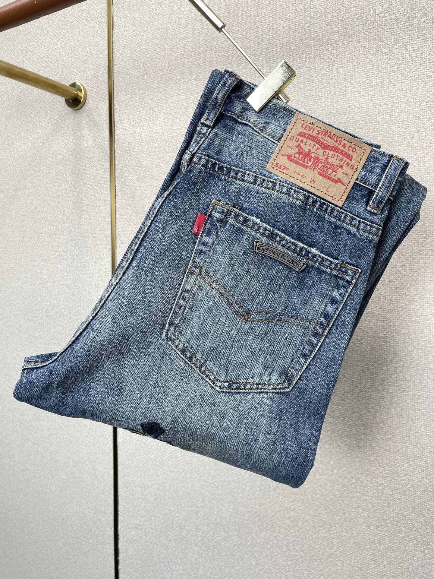 。Chrome hearts克罗心💥独家专供新款休闲阔腿牛仔裤 高端版本！独特设计 专柜定制面料 透气舒