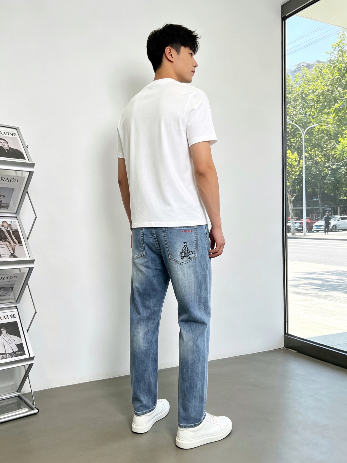 。Prada普拉达💥砸锅卖铁都要上的新款新款休闲牛仔裤👖高端版本 专柜定制面料 透气舒适度高，细节无可挑