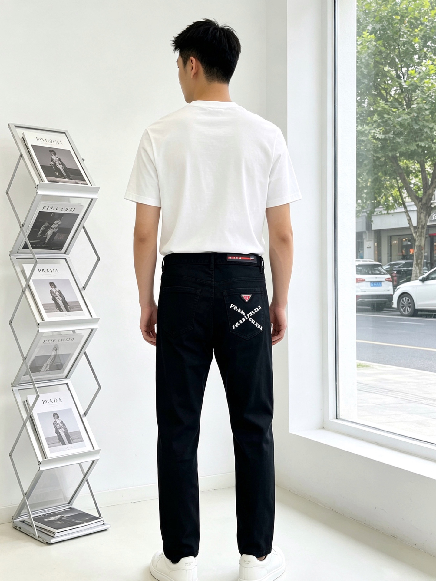 。Prada普拉达💥独家专供新款休闲牛仔裤👖高端版本 专柜定制面料 透气舒适度高，细节无可挑剔，品牌元素