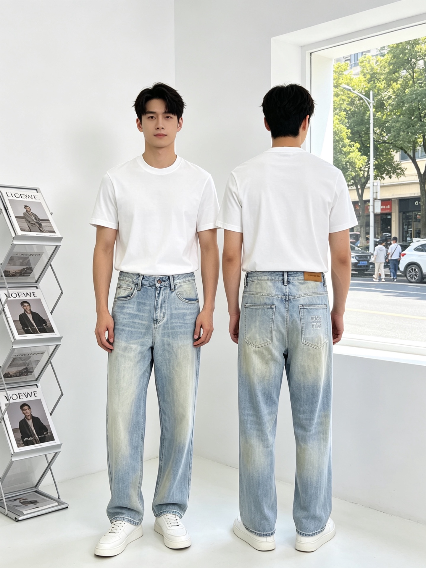 NO:868399,.Alexanderwang's new high-end version of casual denim wide-leg pants is a must-have. Special counter custom-made fabrics with high breathability and comfort, impeccable details, brand element design concept, reflecting high quality. It feels delicate and soft!  It presents a casual cut and the upper body shape is awesome!  Size S-3XL,,alexander wang,19860909.Alexanderwang亚历山大王砸锅卖铁都要上的新款新款休闲牛仔阔腿裤高端版本 专柜定制面料 透气舒适度高,细节无可挑剔,品牌元素设计理念,体现高品质.手感细腻柔软！呈现休闲裁剪,上身版型超赞！码数S-3XL,,alexander wang,,Men's clothing
