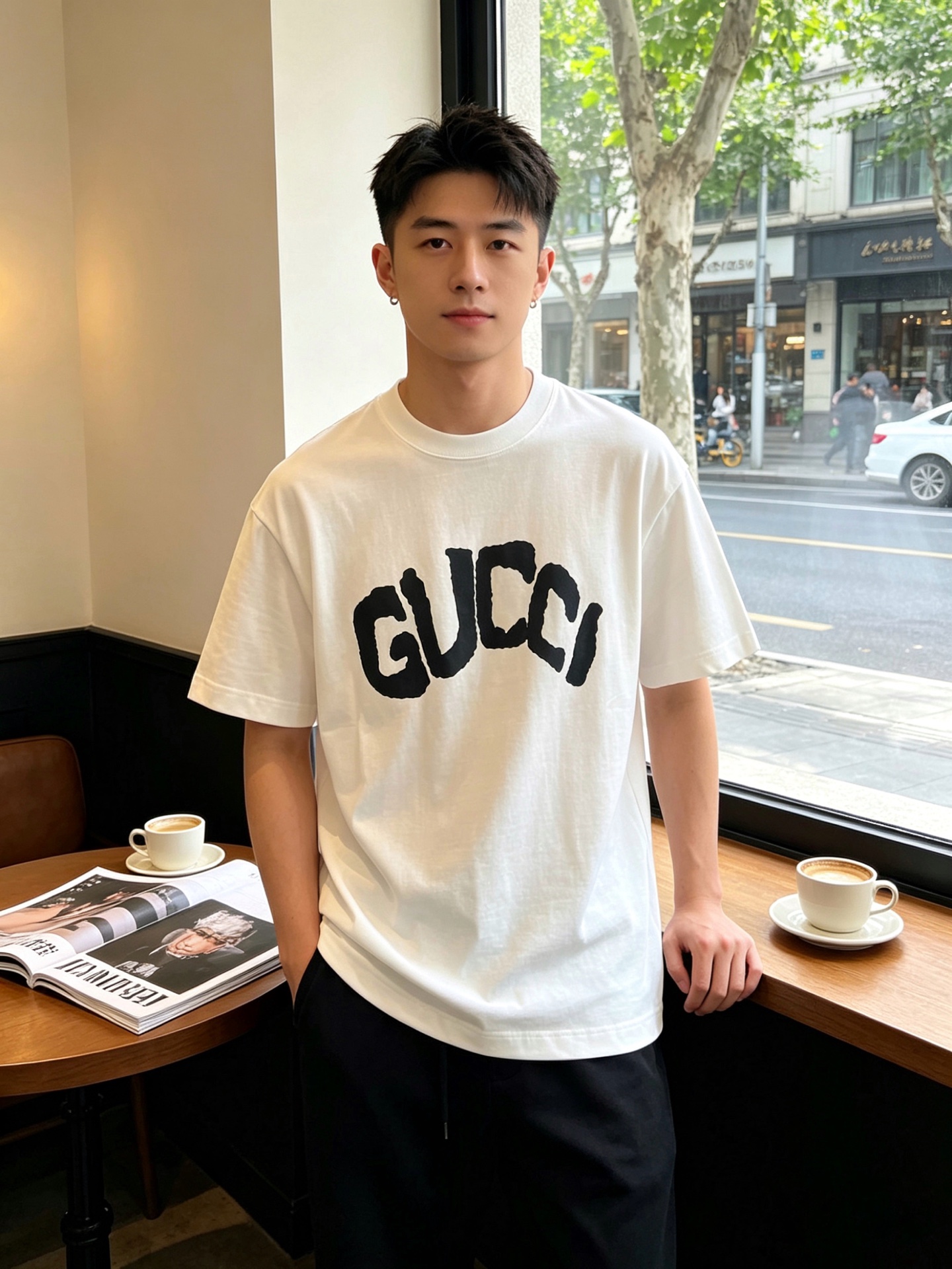 NO:840084,.Gucci Gucci is a must-have new model, original men's casual short sleeves, high-end customization, high-end version, fashionable and versatile, popular imported fabrics, super soft and delicate to the touch, skin-friendly and comfortable to wear, high-end boutique, the upper body is exquisitely made by the OEM, a must-have item for men, complete with three standards, size S-2XL,, gucci, gucci, T-shirt,19860909.Gucci古驰砸锅卖铁都要上的新款新款原单男士休闲短袖 高端定制 高端版本 时尚百搭爆款进口面料 手感超柔软细腻 穿着亲肤舒适 高端精品 代工厂精细做上身非常赞 男士必备单品 三标齐全 码数S-2XL,,gucci,gucci,T-shirt,,Men's clothing