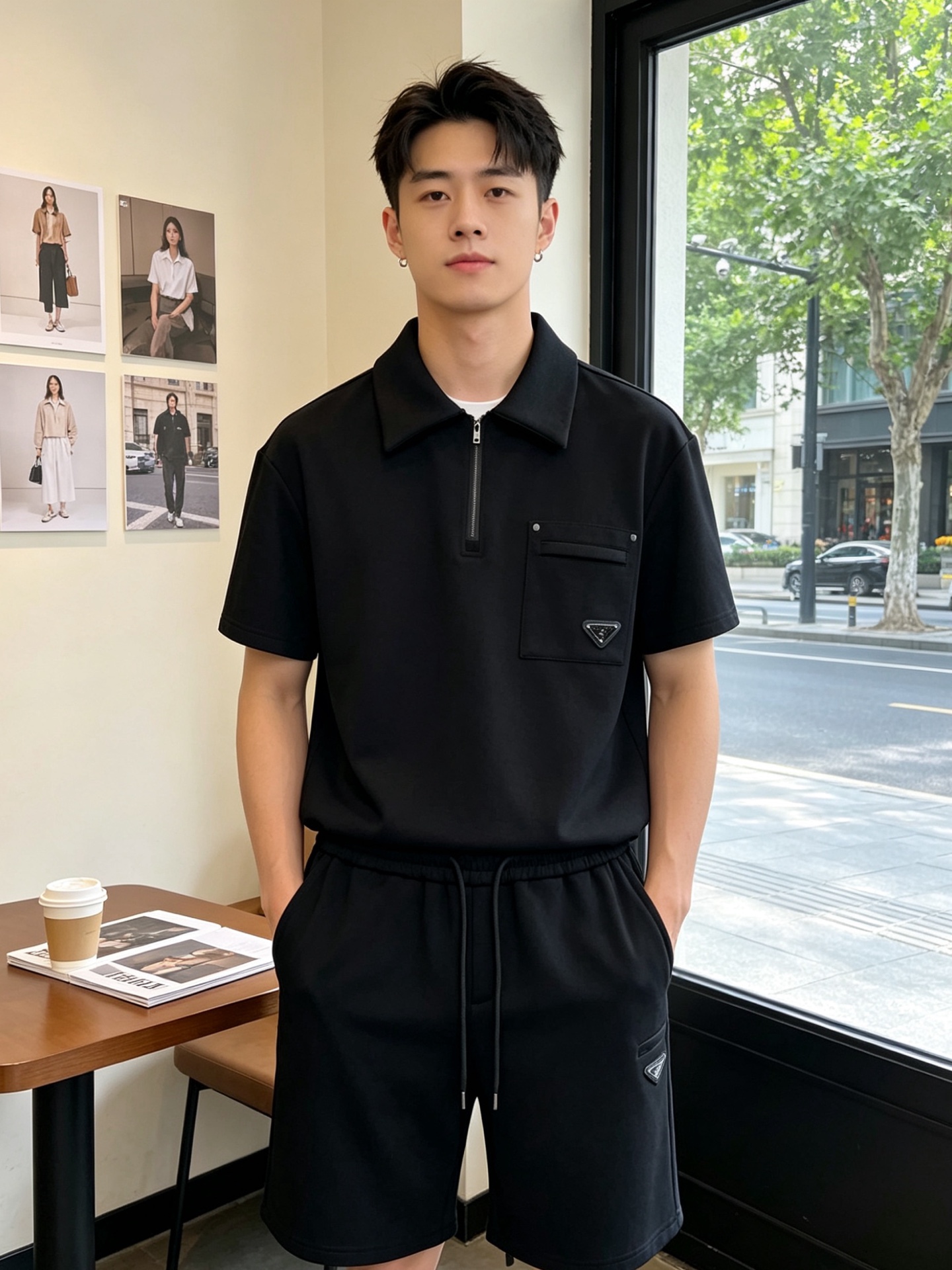 NO:842848,/Set. Prada’s new short-sleeved suit that everyone has to buy at Prada counters. Breathable, comfortable and casual!  Full of high-end feel!  The details are exquisite and high-end, and the workmanship is impeccable!  The original high-end fabric is very high-end!  The fabric is soft, delicate and comfortable, moisture-absorbent, quick-drying and breathable, neat and stylish. Size M-3XL (wide version), the latest model, prada, prada, T-shirt,19860909/套.Prada普拉达砸锅卖铁都要上的新款新款专柜同款短袖套装 透气舒适休闲！高级感满满！细节精致高档,做工无可挑剔！原版高端面料很显高级！面料柔软细腻舒适 吸湿速干透气,利落有型.码数M-3XL（阔版）砸锅卖铁上新款,,prada,prada,T-shirt,,Men's clothing