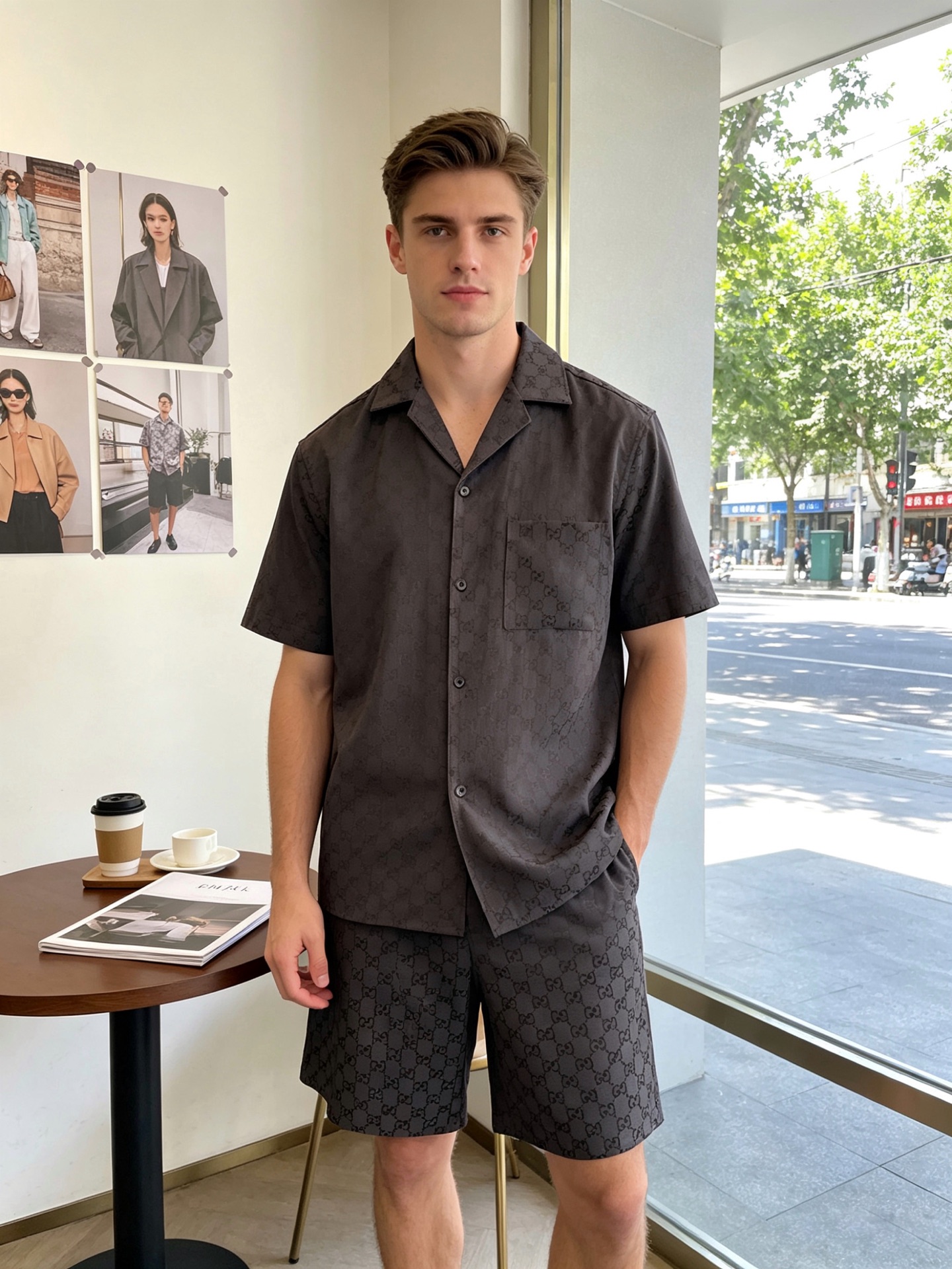 NO:916626,Tops and shorts P. Gucci's new and same-style suits that you must buy at all Gucci counters. They are breathable, comfortable and casual!  Full of high-end feel!  The details are exquisite and high-end, and the workmanship is impeccable!  The original high-end is very high-end!  The fabric is soft, delicate and comfortable, moisture-absorbent, quick-drying and breathable, neat and stylish. Size 44.46.48.50,,gucci,gucci,shorts,19860909上衣、短裤P.Gucci古驰砸锅卖铁都要上的新款新款专柜同款套装,透气舒适休闲！高级感满满！细节精致高档,做工无可挑剔！原版高端很显高级！面料柔软细腻舒适 吸湿速干透气,利落有型.码数44.46.48.50,,gucci,gucci,shorts,,Men's clothing