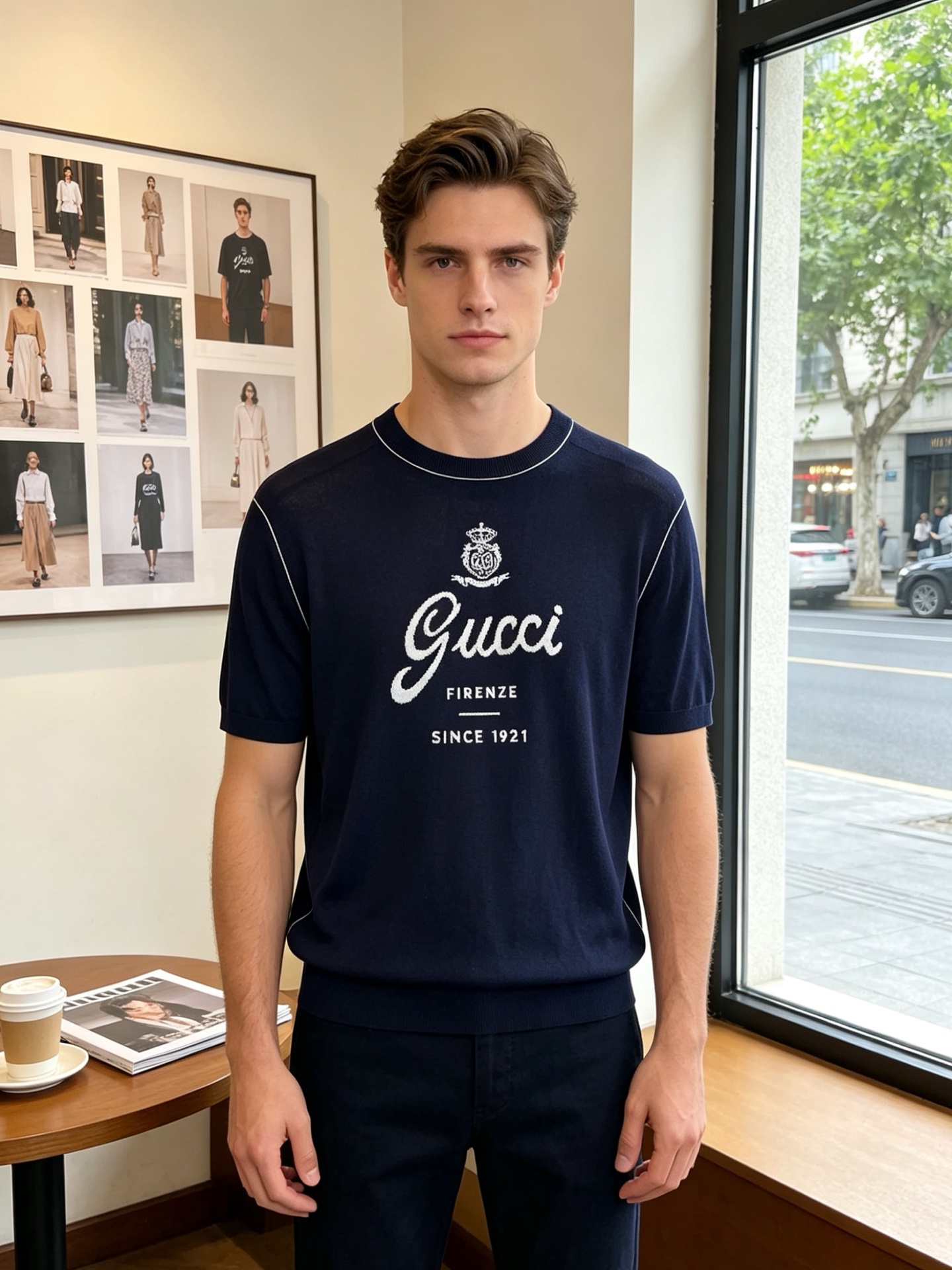 NO:916627,.Gucci Gucci's new and popular new style original men's casual short-sleeved printed knitted mulberry silk and linen blended T-shirt. High-end customization. High-end version. Fashionable and versatile imported fabrics. Super soft and delicate feel. Skin-friendly and comfortable to wear. High-end boutique. The upper body is made by the OEM. It is a must-have item for men. Three standards are complete. Sizes S-XL,, gucci, gucci, T-shirt, tees, t-shirt,19860909.Gucci古驰砸锅卖铁都要上的新款新款原单男士休闲短袖 印花针织桑蚕丝亚麻混纺T恤 高端定制 高端版本 时尚百搭爆款进口面料 手感超柔软细腻 穿着亲肤舒适 高端精品 代工厂精细做上身非常赞 男士必备单品 三标齐全 码数S-XL,,gucci,gucci,T-shirt,tees，t-shirt,,Men's clothing