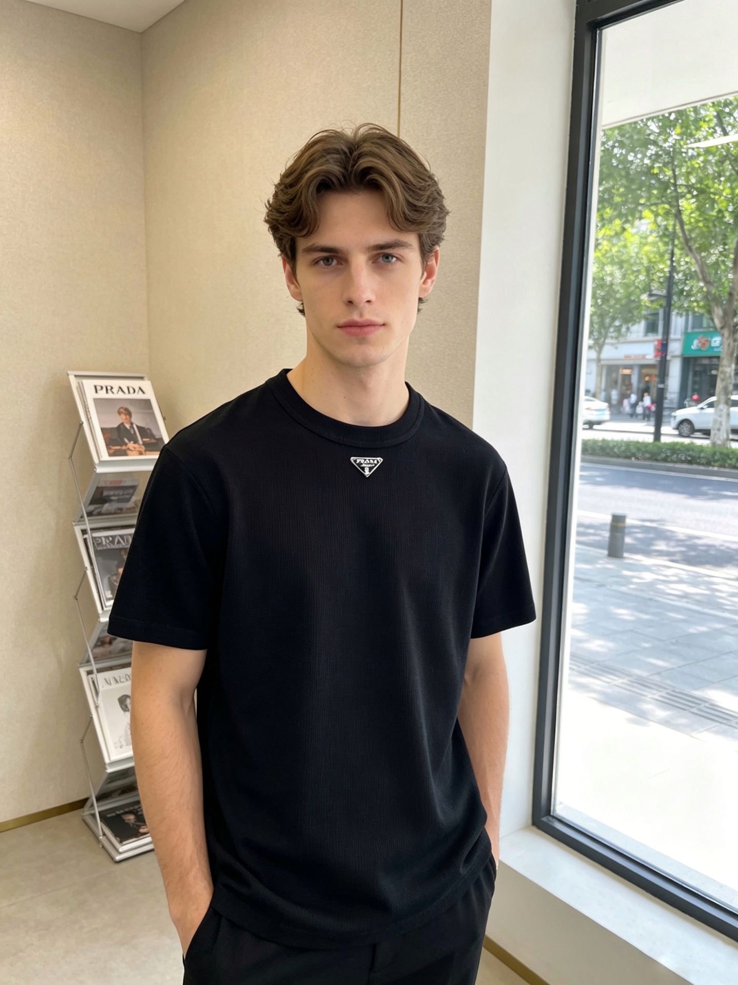 NO:837977,.Prada exclusively supplies new original men's casual short sleeves. High-end customization. High-end version. Fashionable and versatile imported fabrics. Super soft and delicate feel. Skin-friendly and comfortable to wear. High-end boutique. The upper body is exquisitely made by the factory. A must-have item for men. Complete with three standards. Size S-XL, prada, prada, T-shirt,19860909.Prada普拉达独家专供新款原单男士休闲短袖 高端定制 高端版本 时尚百搭爆款进口面料 手感超柔软细腻 穿着亲肤舒适 高端精品 代工厂精细做上身非常赞 男士必备单品 三标齐全 码数S-XL,,prada,prada,T-shirt,,Men's clothing