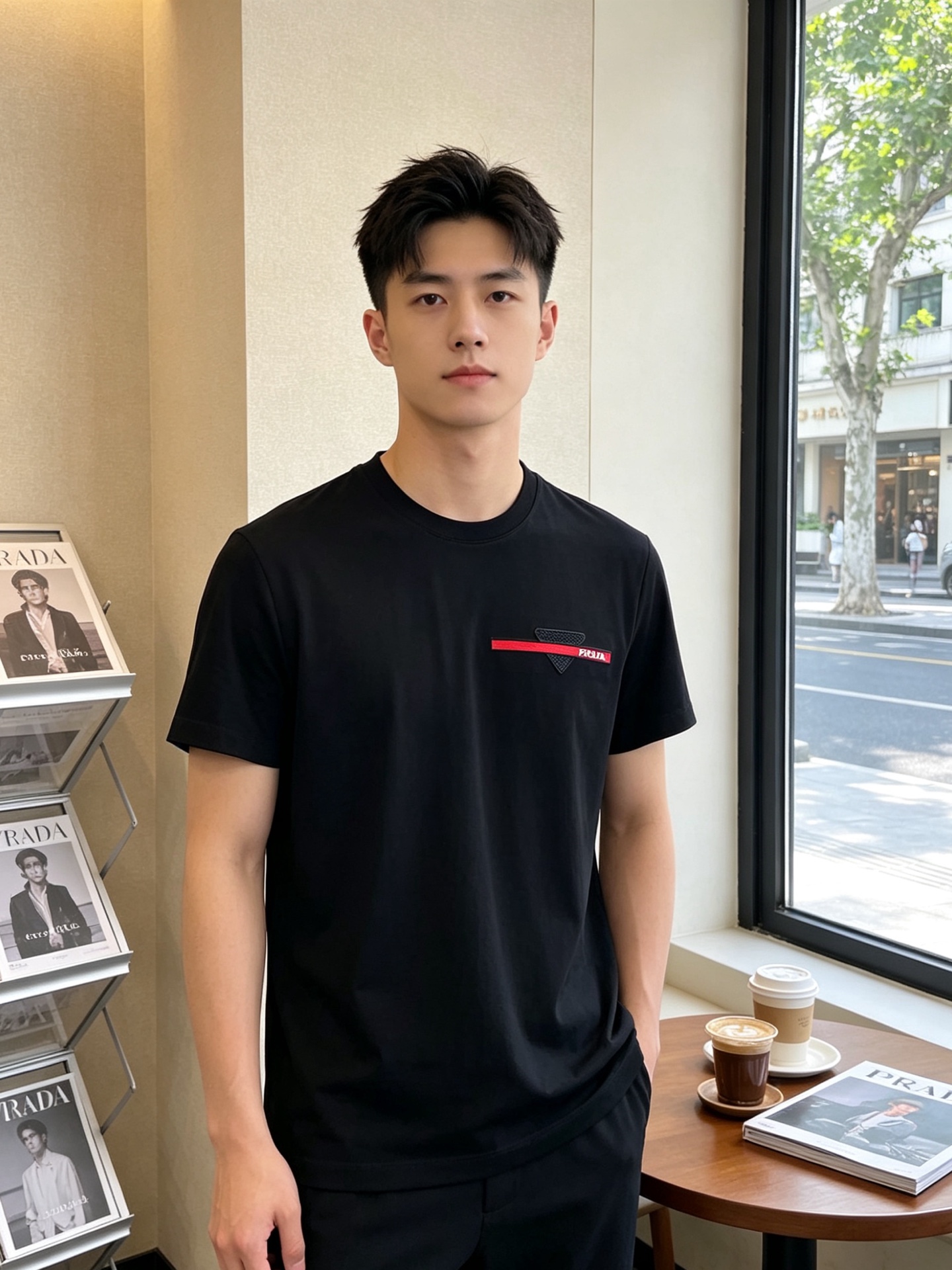 。Prada普拉达💥独家专供新款原单男士休闲短袖 高端定制 高端版本 时尚百搭爆款⚠️⚠️✨✨进口面料 