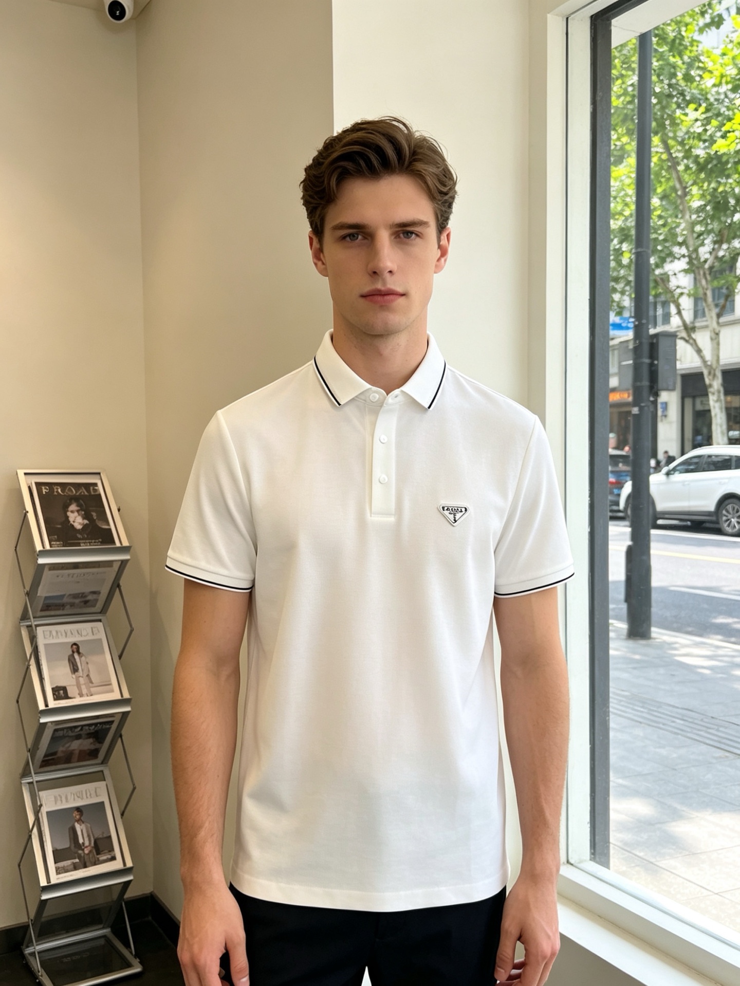 NO:837982,.Prada exclusively supplies new original men's casual short-sleeves, high-end customization, high version, fashionable and versatile imported fabrics, super soft and delicate to the touch, skin-friendly and comfortable to wear, high-end boutique, the upper body is exquisitely made by the factory, a must-have item for men, complete with three standards, size M-4XL,, prada, prada, T-shirt,19860909.Prada普拉达独家专供新款原单男士休闲短袖 高端定制 高版本 时尚百搭爆款进口面料 手感超柔软细腻 穿着亲肤舒适 高端精品 代工厂精细做上身非常赞 男士必备单品 三标齐全 码数M-4XL,,prada,prada,T-shirt,,Men's clothing