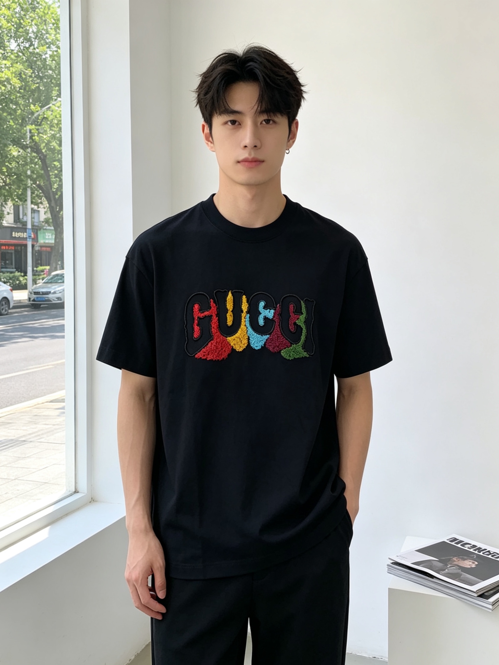 。Gucci古驰💥独家专供新款原单男士休闲短袖 高端定制 高端版本 时尚百搭爆款⚠️⚠️✨✨进口面料 手