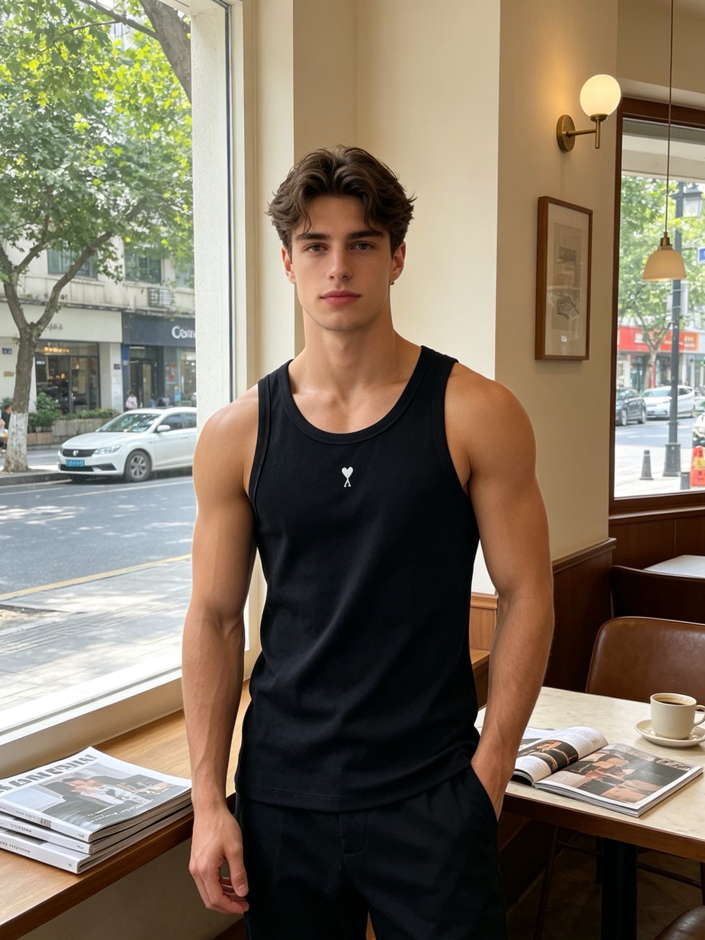 NO:845545,.AMI Amy's new and original men's casual vest is a must-have high-end customized high-end version. Fashionable and versatile imported fabrics. Super soft and delicate to the touch. Skin-friendly and comfortable to wear. High-end boutique. The upper body made by the factory is very good. Men's must-have items. Complete three standards. Size S-XL. New model on the market.,amiri,19860909.AMI艾米砸锅卖铁都要上的新款新款原单男士休闲背心高端定制 高端版本 时尚百搭爆款进口面料 手感超柔软细腻 穿着亲肤舒适 高端精品 代工厂精细做上身非常赞 男士必备单品 三标齐全 码数S-XL砸锅卖铁上新款,,amiri,,Men's clothing