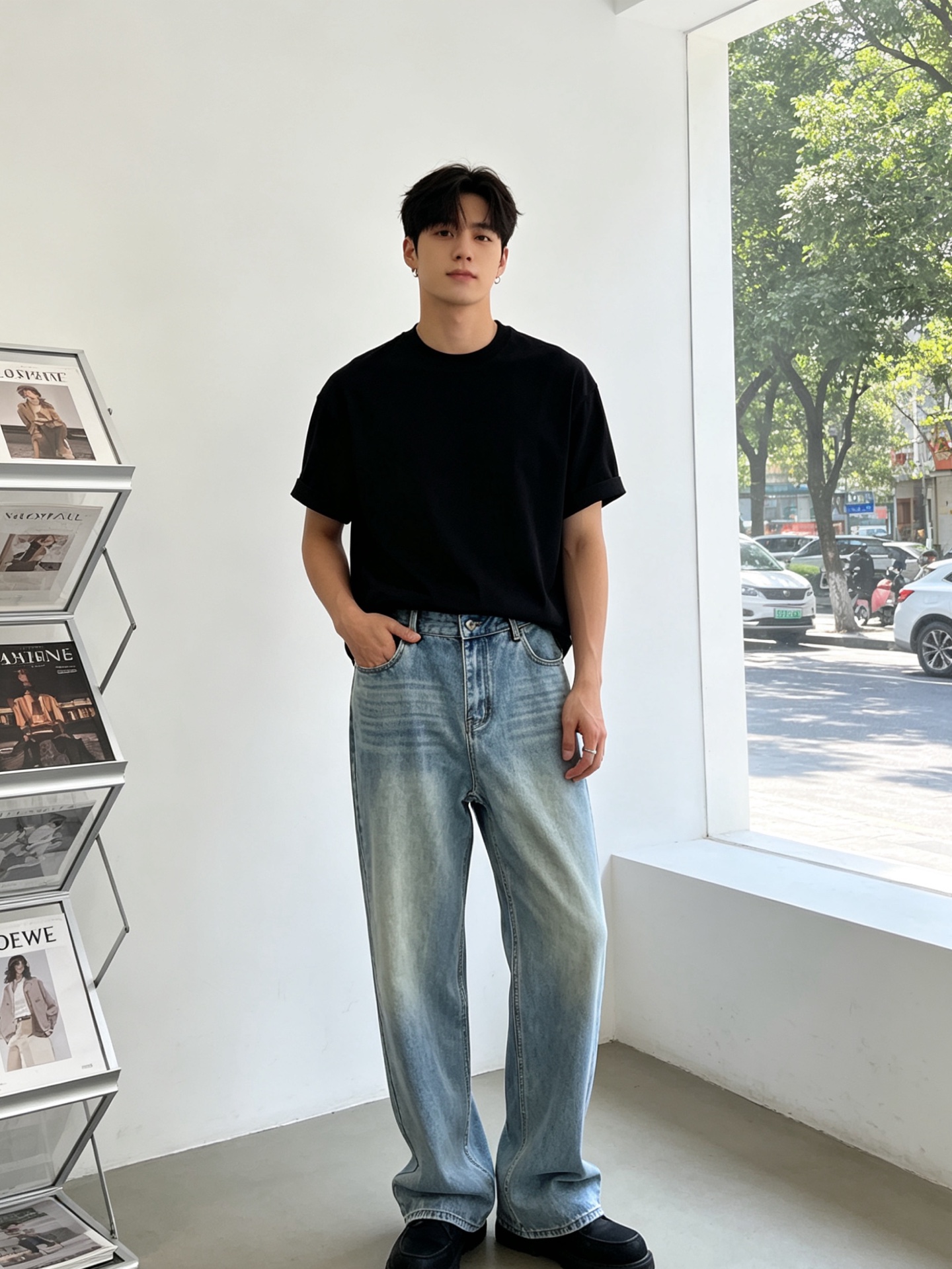 NO:840130,.Loewe exclusively offers high-end version of new casual denim wide-leg pants!  Uniquely designed counter-customized fabrics with high breathability and comfort, impeccable details, brand element design concept, reflecting high quality. It feels delicate and soft!  It presents a casual cut and the upper body shape is awesome!  Code number 38.40.42.44,,loewe,loewe,19860909.Loewe罗意威独家专供新款休闲牛仔阔腿裤 高端版本！独特设计 专柜定制面料 透气舒适度高,细节无可挑剔,品牌元素设计理念,体现高品质.手感细腻柔软！呈现休闲裁剪,上身版型超赞！码数38.40.42.44,,loewe,loewe,,Men's clothing