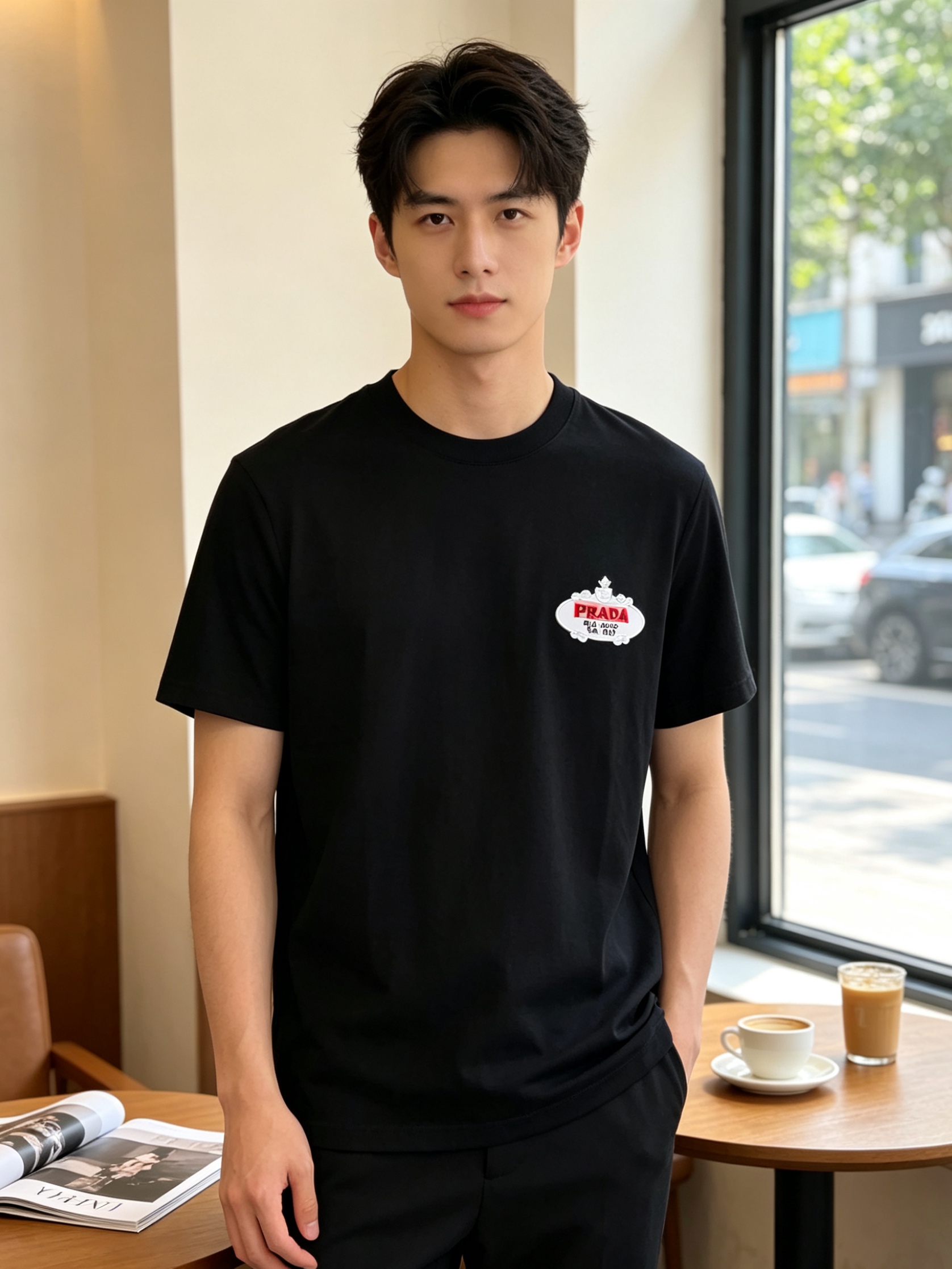 NO:842961,.Prada exclusively supplies new original men's casual short sleeves. High-end customization. High-end version. Fashionable and versatile imported fabrics. Super soft and delicate feel. Skin-friendly and comfortable to wear. High-end boutique. The upper body is exquisitely made by the factory. A must-have item for men. Complete with three standards. Size 48-56, prada, prada, T-shirt,19860909.Prada普拉达独家专供新款原单男士休闲短袖 高端定制 高端版本 时尚百搭爆款进口面料 手感超柔软细腻 穿着亲肤舒适 高端精品 代工厂精细做上身非常赞 男士必备单品 三标齐全 码数48-56,,prada,prada,T-shirt,,Men's clothing