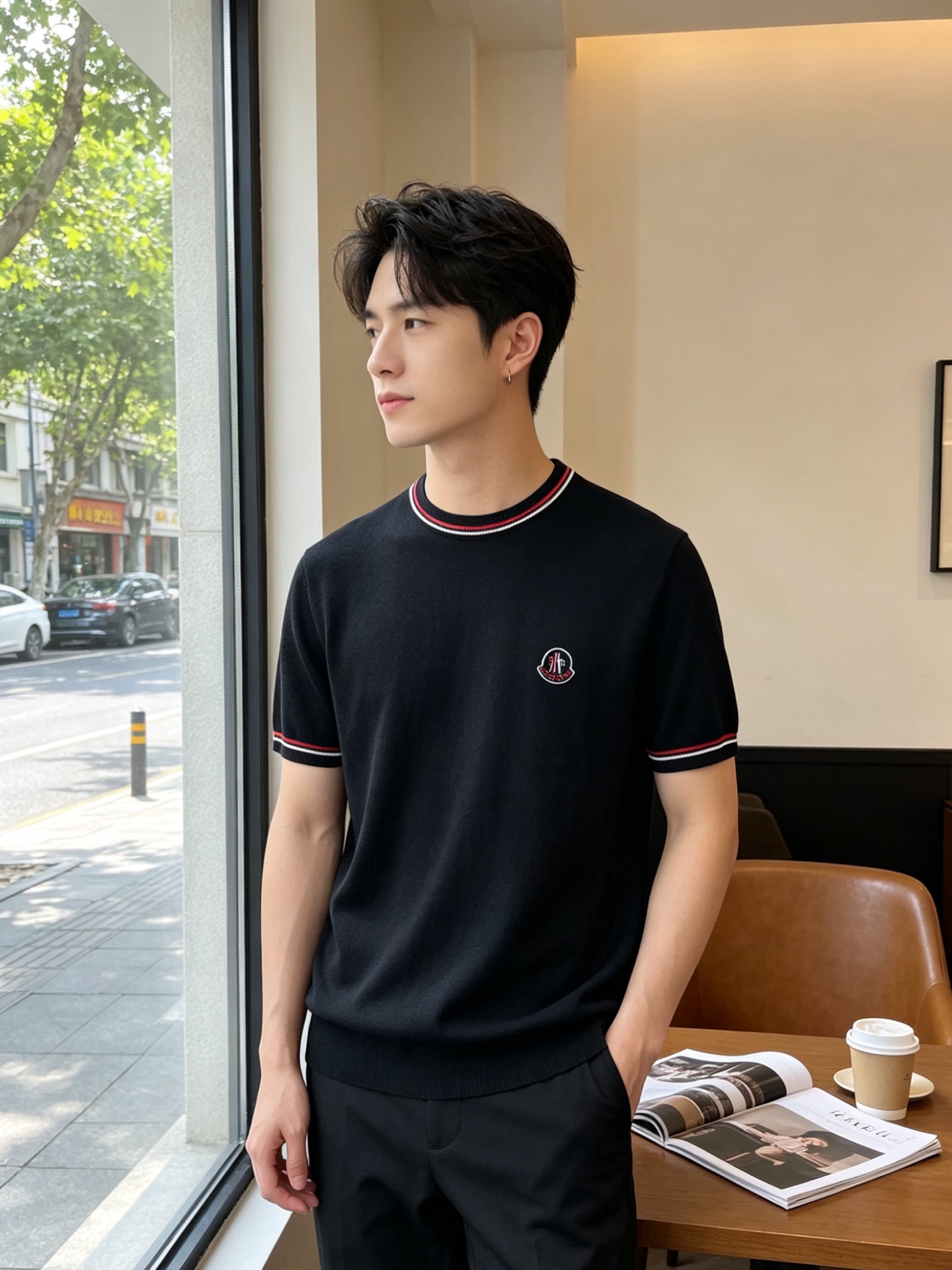 NO:842970,.Moncler Moncler Men's Men's Casual Short Sleeves are exclusively available for new models. High-end customization. High version. Fashionable and versatile imported fabrics. Super soft and delicate feel. Skin-friendly and comfortable to wear. High-end boutique. The upper body is finely made by the factory. It is a must-have item for men. Three labels are complete. Size M-4XL, Moncler, T-shirt,19860909.Moncler蒙口独家专供新款原单男士休闲短袖 高端定制 高版本 时尚百搭爆款进口面料 手感超柔软细腻 穿着亲肤舒适 高端精品 代工厂精细做上身非常赞 男士必备单品 三标齐全 码数M-4XL,,Moncler,T-shirt,,Men's clothing