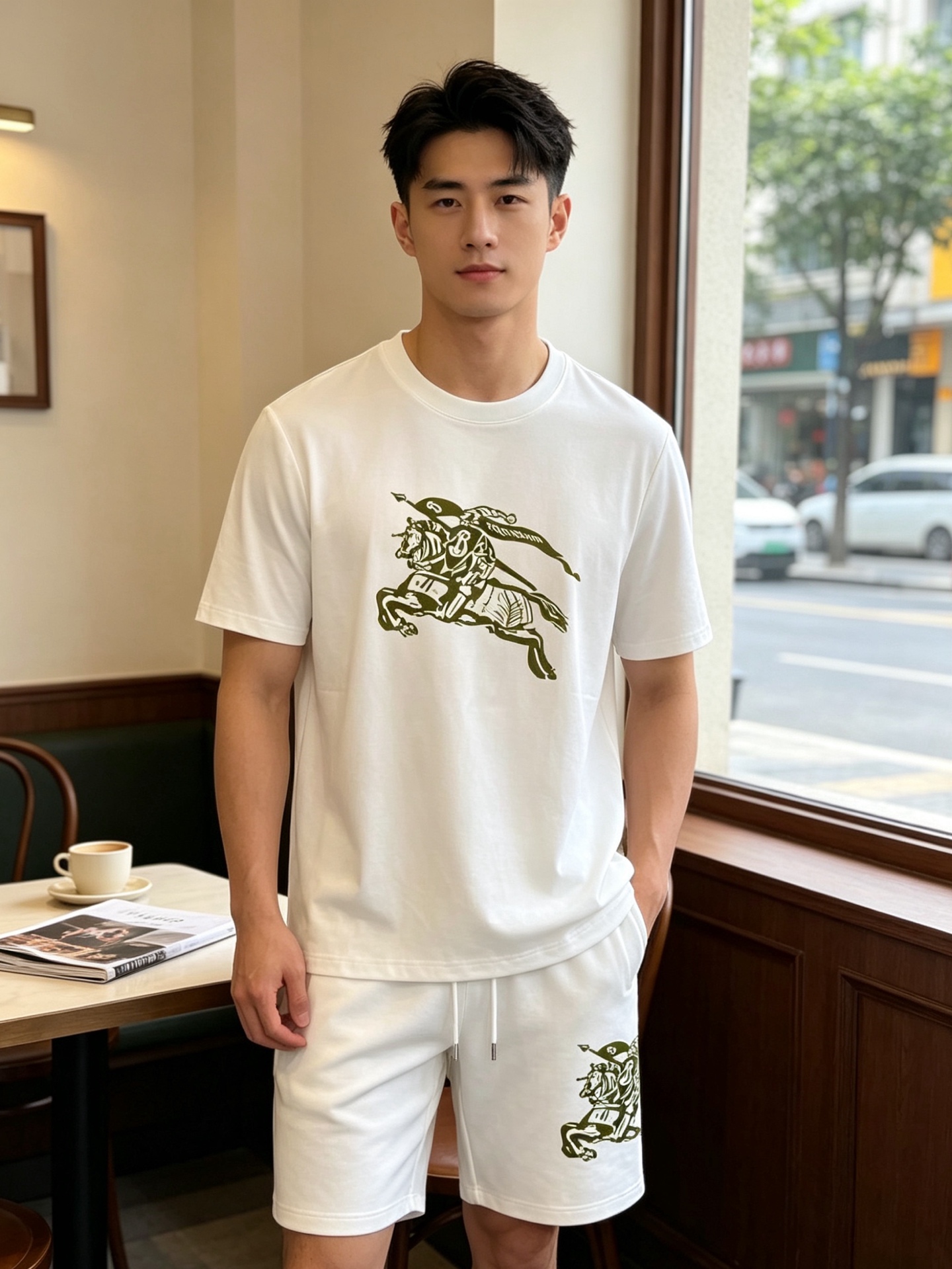NO:916661,Short sleeves and shorts. Burberry's new and popular counter suits are the same style. They are breathable, comfortable and casual!  Full of high-end feel!  The details are exquisite and high-end, and the workmanship is impeccable!  The original high-end fabric is very high-end!  The fabric is soft, delicate and comfortable, moisture-absorbent, quick-drying and breathable, neat and stylish. Size M-3XL,,burberry,burberry,shorts,T-shirt,19860909短袖、短裤.Burberry巴宝莉砸锅卖铁都要上的新款新款专柜同款套装,透气舒适休闲！高级感满满！细节精致高档,做工无可挑剔！原版高端面料很显高级！面料柔软细腻舒适 吸湿速干透气,利落有型.码数M-3XL,,burberry,burberry,shorts,T-shirt,,Men's clothing