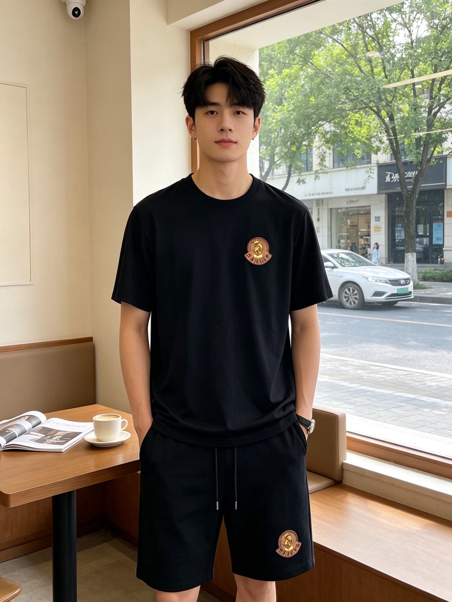 NO:916648,Short-sleeved, shorts. Moncler’s new and new counter suit is the same style that everyone must buy. It’s breathable, comfortable and casual!  Full of high-end feel!  The details are exquisite and high-end, and the workmanship is impeccable!  The original high-end fabric is very high-end!  The fabric is soft, delicate and comfortable, moisture-absorbent, quick-drying and breathable, neat and stylish. Size M-3XL, Moncler, shorts, T-shirt,19860909短袖、短裤.Moncler蒙口砸锅卖铁都要上的新款新款专柜同款套装,透气舒适休闲！高级感满满！细节精致高档,做工无可挑剔！原版高端面料很显高级！面料柔软细腻舒适 吸湿速干透气,利落有型.码数M-3XL,,Moncler,shorts,T-shirt,,Men's clothing
