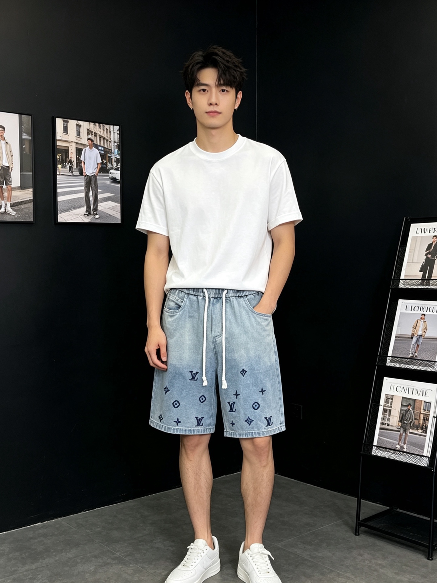 NO:917639,.Louis Vuitton's new casual denim shorts are the most popular high-end version of denim elastic waist drawstring shorts!  Custom-made fabrics at the counter are highly breathable and comfortable, with impeccable details and brand element design concepts, reflecting high quality. It feels delicate and soft!  It presents a casual cut and the upper body shape is awesome!  Size: M-3XL,,louis vuitton,louis vuitton,shorts,19860909.Louis Vuitton路易威登砸锅卖铁都要上的新款新款休闲牛仔短裤 牛仔松紧腰抽绳短裤高端版本！专柜定制面料 透气舒适度高,细节无可挑剔,品牌元素设计理念,体现高品质.手感细腻柔软！呈现休闲裁剪,上身版型超赞！码数:M-3XL,,louis vuitton,louis vuitton,shorts,,Men's clothing
