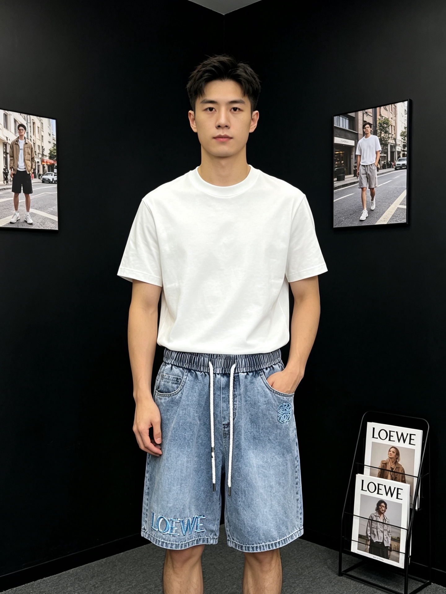 NO:874032,.LOEWE's new casual denim shorts are a high-end version that will sell everything!  Custom-made fabrics at the counter are highly breathable and comfortable, with impeccable details and brand element design concepts, reflecting high quality. It feels delicate and soft!  It presents a casual cut and the upper body shape is awesome!  Code number: M-3XL,,loewe,loewe,shorts,19860909.LOEWE罗意威砸锅卖铁都要上的新款新款休闲牛仔短裤 高端版本！专柜定制面料 透气舒适度高,细节无可挑剔,品牌元素设计理念,体现高品质.手感细腻柔软！呈现休闲裁剪,上身版型超赞！码数:M-3XL,,loewe,loewe,shorts,,Men's clothing