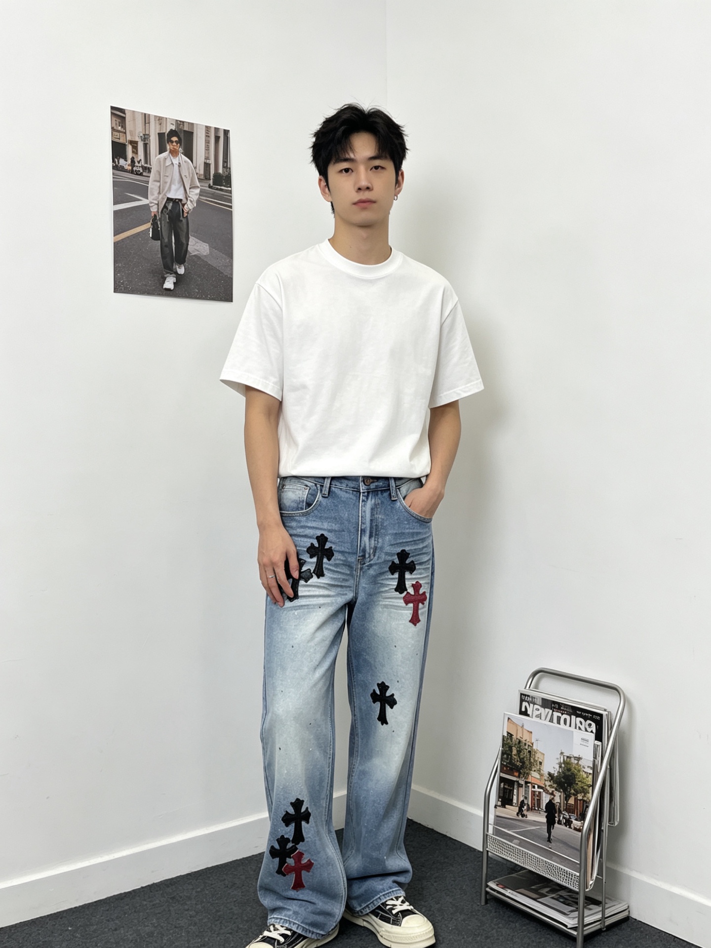 NO:917615,.Chrome Hearts is a high-end version of the new casual jeans that everyone will buy. Custom-made fabrics at the counter. Highly breathable and comfortable, with impeccable details. The brand element design concept embodies high quality. It feels delicate and soft!  It presents a casual cut and the upper body shape is awesome!  Code number 28-38 (no 35.37),,chrome hearts,chrome hearts,jeans,19860909.Chrome hearts克罗心砸锅卖铁都要上的新款新款休闲牛仔裤高端版本 专柜定制面料 透气舒适度高,细节无可挑剔,品牌元素设计理念,体现高品质.手感细腻柔软！呈现休闲裁剪,上身版型超赞！码数28-38（无35.37）,,chrome hearts,chrome hearts,jeans,,Men's clothing