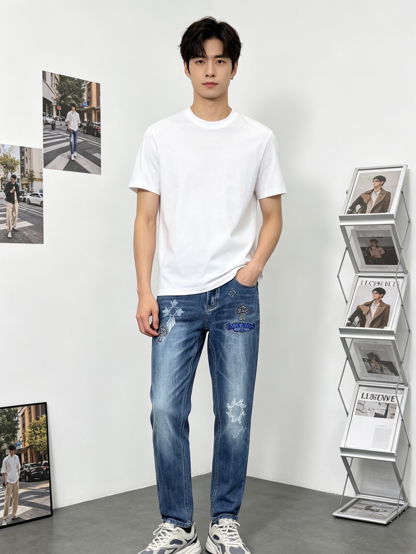 NO:874038,.Chrome Hearts is a high-end version of the new casual jeans that everyone will buy. Custom-made fabrics at the counter. Highly breathable and comfortable, with impeccable details. The brand element design concept embodies high quality. It feels delicate and soft!  It presents a casual cut and the upper body shape is awesome!  Code number 28-38 (no 35.37),,chrome hearts,chrome hearts,jeans,19860909.Chrome hearts克罗心砸锅卖铁都要上的新款新款休闲牛仔裤高端版本 专柜定制面料 透气舒适度高,细节无可挑剔,品牌元素设计理念,体现高品质.手感细腻柔软！呈现休闲裁剪,上身版型超赞！码数28-38（无35.37）,,chrome hearts,chrome hearts,jeans,,Men's clothing