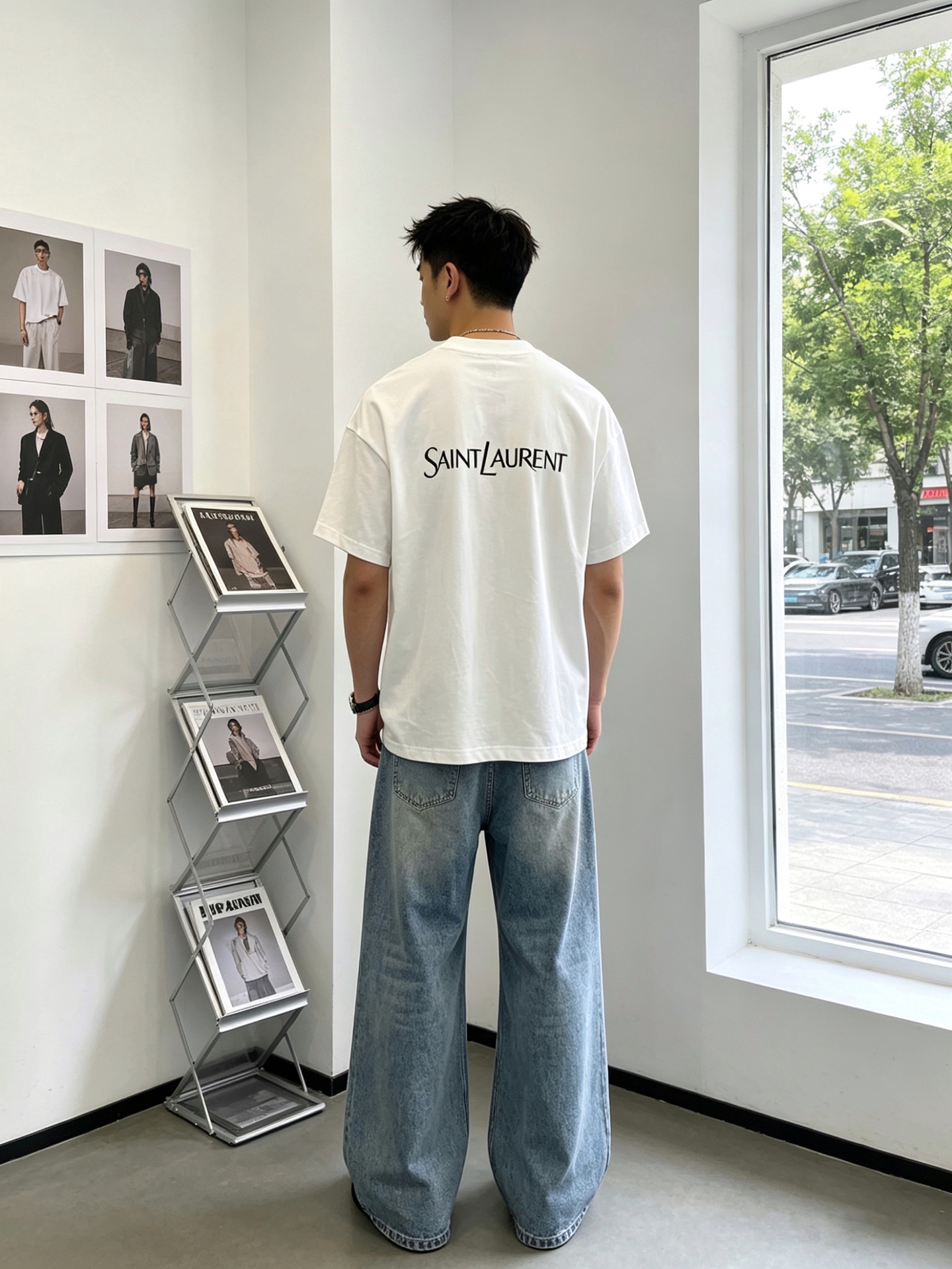 。SAINT LAURENT圣罗兰💥砸锅卖铁都要上的新款新款原单男士休闲短袖 高端定制 高端版本 时尚百