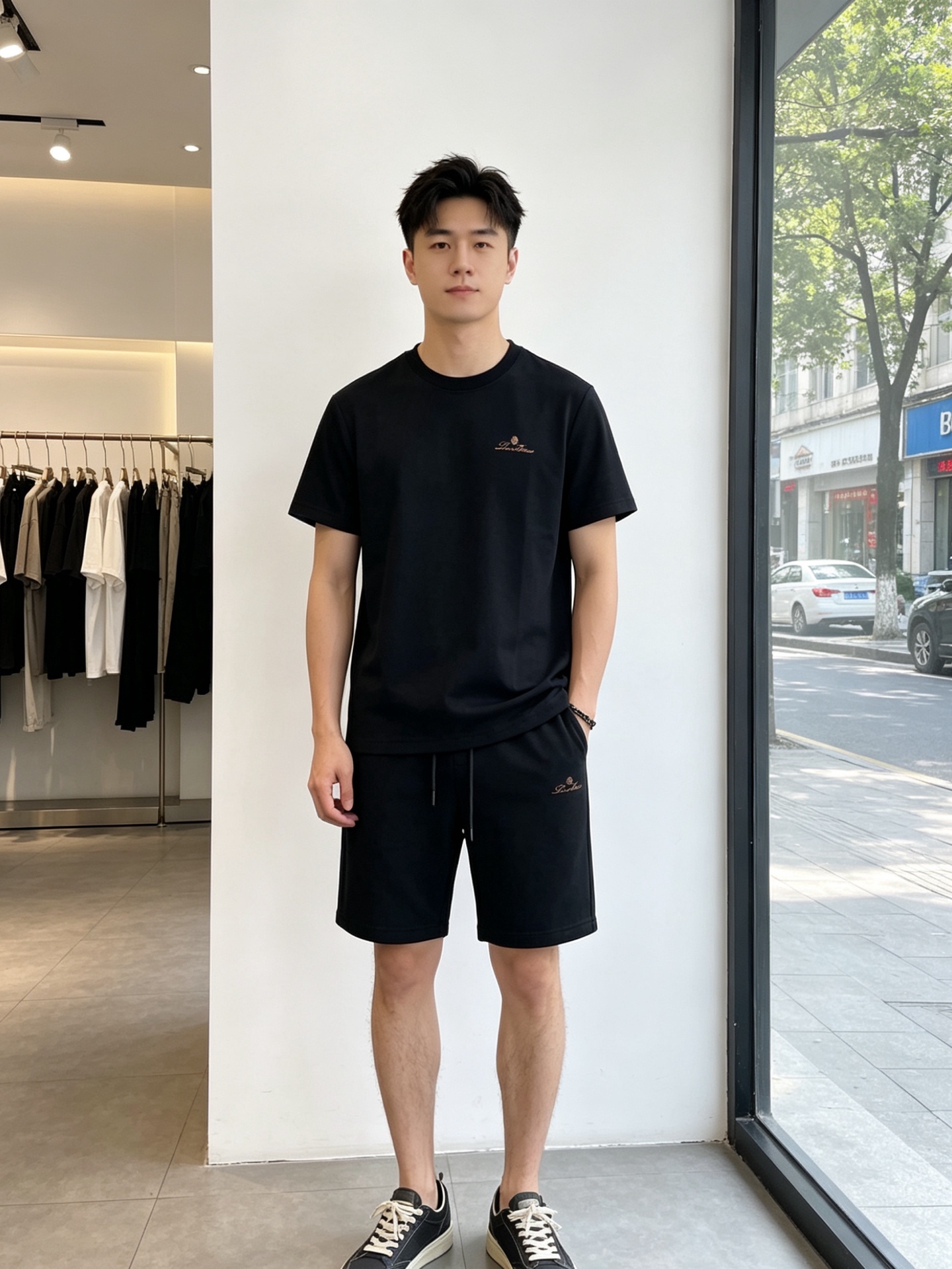 NO:848864,Short-sleeved, shorts P.LP-Loro Piana exclusive exclusive to new counters, same style suit, breathable, comfortable and casual!  Full of high-end feel!  The details are exquisite and high-end, and the workmanship is impeccable!  The original high-end fabric is very high-end!  The fabric is soft, delicate and comfortable, moisture-absorbent, quick-drying and breathable, neat and stylish. Size M-3XL,,loro piana,loro piana,shorts,T-shirt,19860909短袖、短裤P.LP-Loro Piana诺悠翩雅独家专供新款专柜同款套装,透气舒适休闲！高级感满满！细节精致高档,做工无可挑剔！原版高端面料很显高级！面料柔软细腻舒适 吸湿速干透气,利落有型.码数M-3XL,,loro piana,loro piana,shorts,T-shirt,,Men's clothing