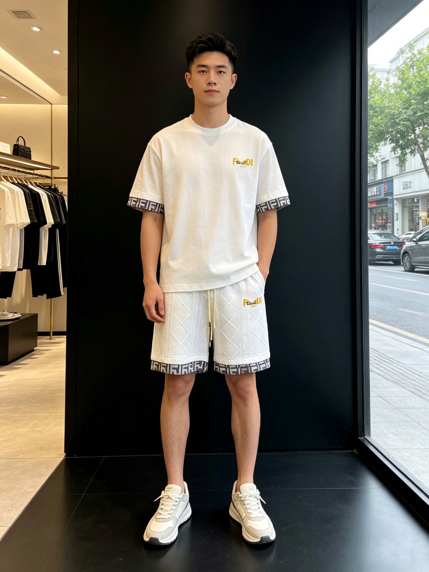 NO:913007,.FENDI Fendi’s new casual shorts that everyone must buy. High-end version. Custom-made fabrics at the counter. Highly breathable and comfortable, with impeccable details. The brand element design concept reflects high quality. It feels delicate and soft!  It presents a casual cut and the upper body shape is awesome!  Size M-3XL,,fendi,fendi,shorts,19860909.FENDI芬迪砸锅卖铁都要上的新款新款休闲短裤 高端版本 专柜定制面料 透气舒适度高,细节无可挑剔,品牌元素设计理念,体现高品质.手感细腻柔软！呈现休闲裁剪,上身版型超赞！码数M-3XL,,fendi,fendi,shorts,,Men's clothing