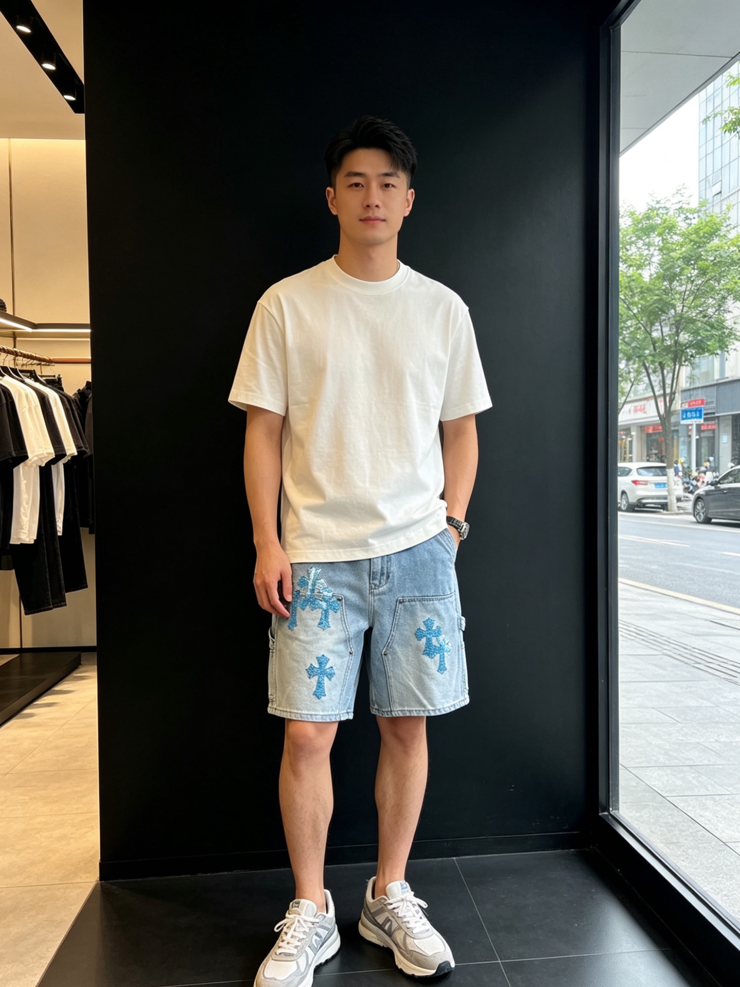 NO:868579,.Chrome hearts, the new casual denim shorts that everyone must buy. High-end version. Custom-made fabrics at the counter. Highly breathable and comfortable, with impeccable details. The brand element design concept reflects high quality. It feels delicate and soft!  It presents a casual cut and the upper body shape is awesome!  Size S-3XL,,chrome hearts,chrome hearts,shorts,19860909.Chrome hearts克罗心砸锅卖铁都要上的新款新款休闲牛仔短裤 高端版本 专柜定制面料 透气舒适度高,细节无可挑剔,品牌元素设计理念,体现高品质.手感细腻柔软！呈现休闲裁剪,上身版型超赞！码数S-3XL,,chrome hearts,chrome hearts,shorts,,Men's clothing