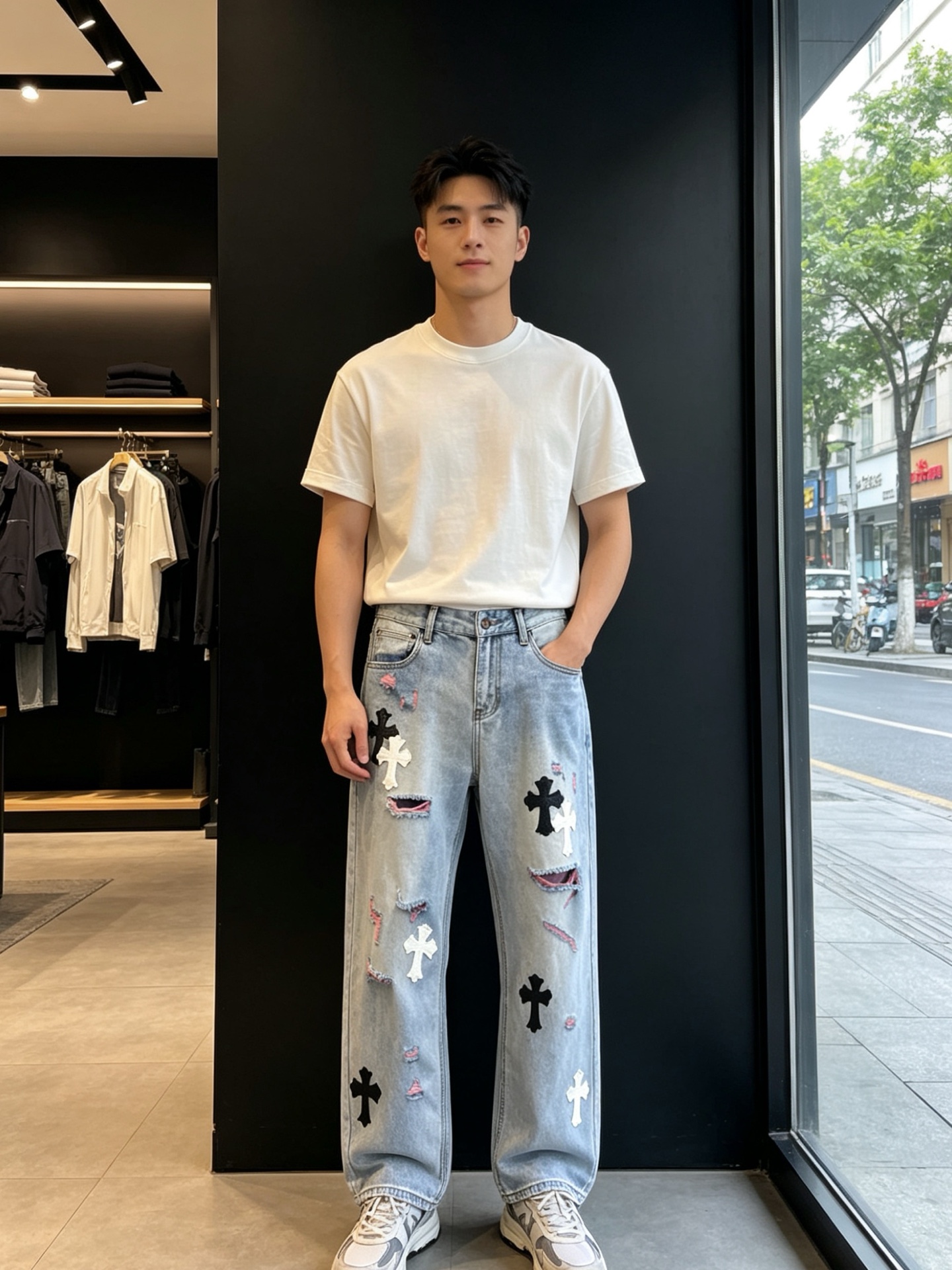 NO:912986,.Chrome Hearts is a high-end version of the new casual jeans that everyone will buy. Custom-made fabrics at the counter. Highly breathable and comfortable, with impeccable details. The brand element design concept embodies high quality. It feels delicate and soft!  It presents a casual cut and the upper body shape is awesome!  Code number 29-38 (no 37),,chrome hearts,chrome hearts,jeans,19860909.Chrome hearts克罗心砸锅卖铁都要上的新款新款休闲牛仔裤高端版本 专柜定制面料 透气舒适度高,细节无可挑剔,品牌元素设计理念,体现高品质.手感细腻柔软！呈现休闲裁剪,上身版型超赞！码数29-38（无37）,,chrome hearts,chrome hearts,jeans,,Men's clothing