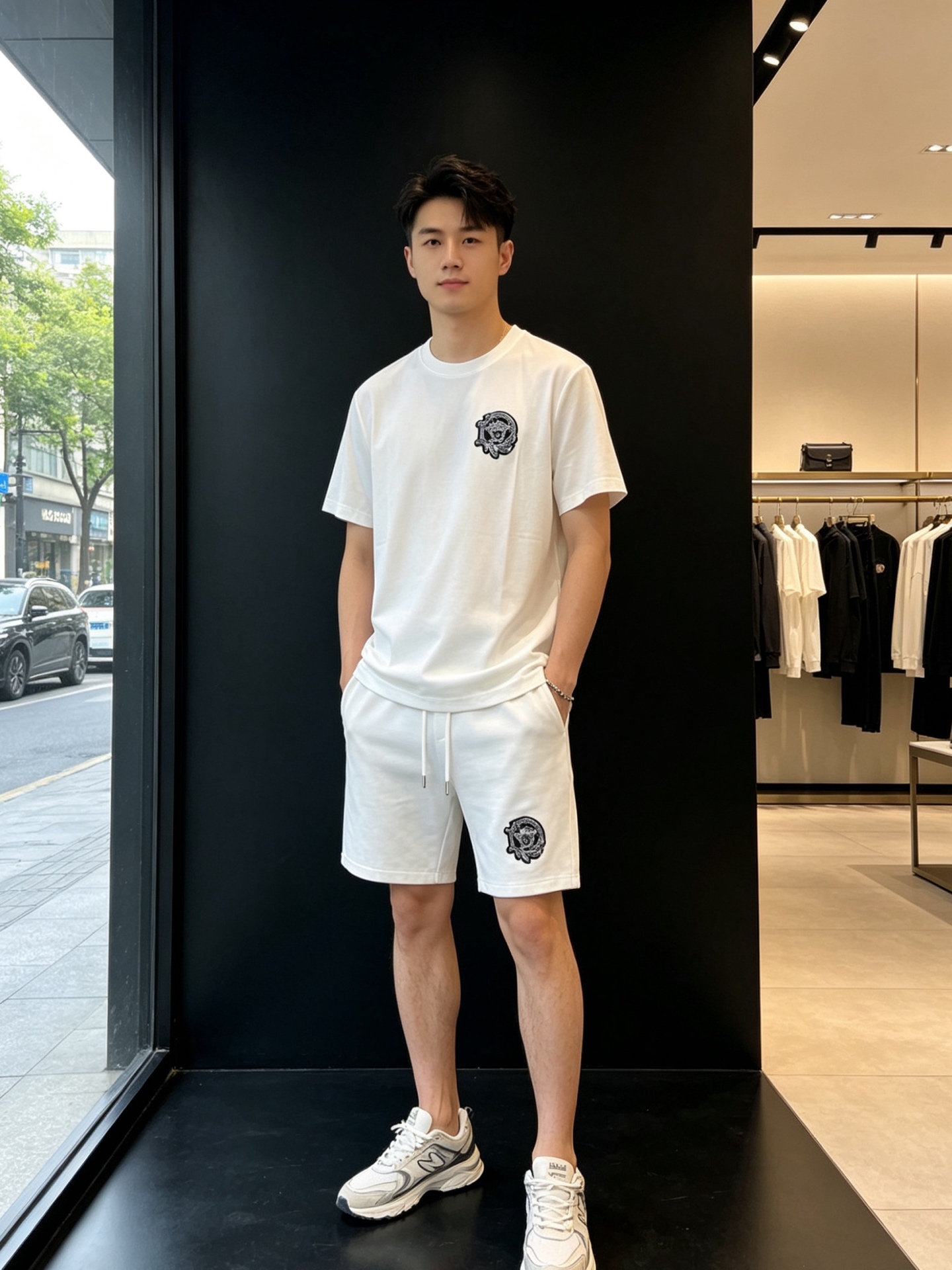 NO:917763,Short-sleeved, shorts. Versace's new and popular counter suit is the same style that everyone buys. It's breathable, comfortable and casual!  Full of high-end feel!  The details are exquisite and high-end, and the workmanship is impeccable!  The original high-end fabric is very high-end!  The fabric is soft, delicate and comfortable, moisture-absorbent, quick-drying and breathable, neat and stylish. Size M-3XL,,versace,versace,shorts,T-shirt,19860909短袖、短裤.Versace范思哲砸锅卖铁都要上的新款新款专柜同款套装,透气舒适休闲！高级感满满！细节精致高档,做工无可挑剔！原版高端面料很显高级！面料柔软细腻舒适 吸湿速干透气,利落有型.码数M-3XL,,versace,versace,shorts,T-shirt,,Men's clothing
