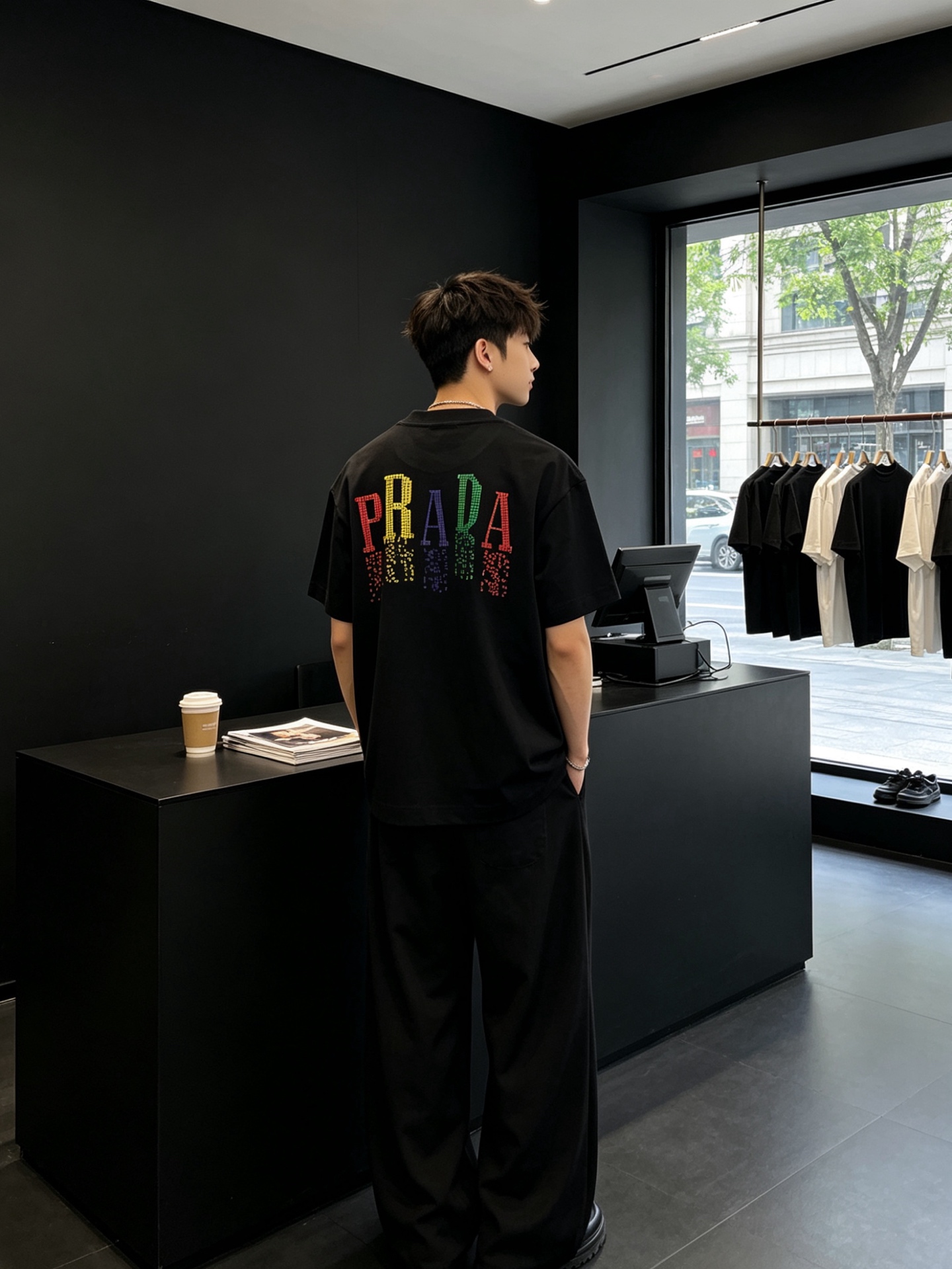 。Prada普拉达💥砸锅卖铁都要上的新款新款原单男士休闲短袖 高端定制 高端版本 时尚百搭爆款⚠️⚠️✨