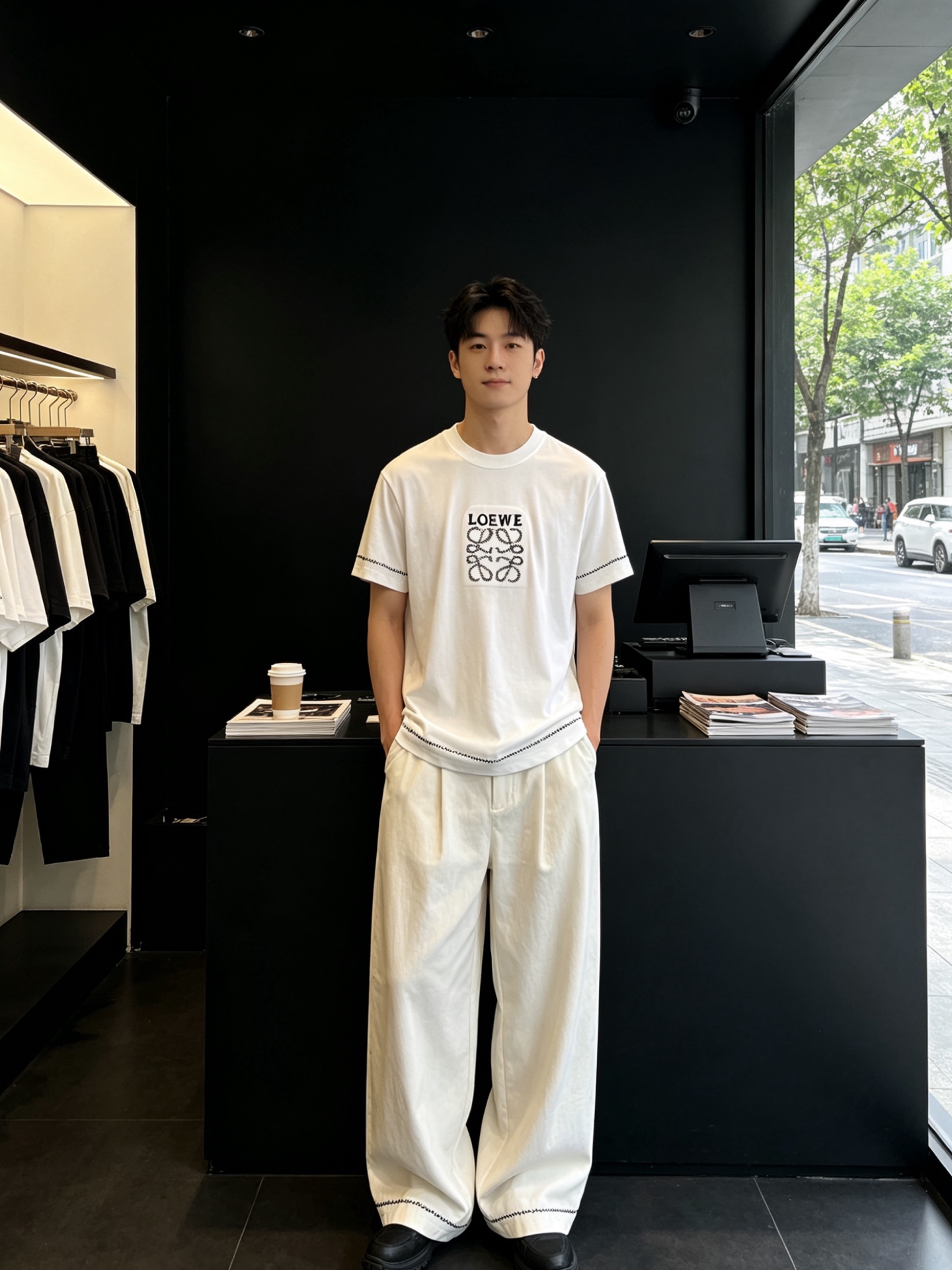 NO:856560,.LOEWE is a must-have new model of original men's casual short-sleeves. High-end customization. High version. Fashionable and versatile imported fabrics. Super soft and delicate feel. Skin-friendly and comfortable to wear. High-end boutique. The upper body is finely made by the OEM. It is a must-have item for men. Three standards are complete. Size M-3XL,,loewe,loewe,T-shirt,19860909.LOEWE罗意威砸锅卖铁都要上的新款新款原单男士休闲短袖 高端定制 高版本 时尚百搭爆款进口面料 手感超柔软细腻 穿着亲肤舒适 高端精品 代工厂精细做上身非常赞 男士必备单品 三标齐全 码数M-3XL,,loewe,loewe,T-shirt,,Men's clothing
