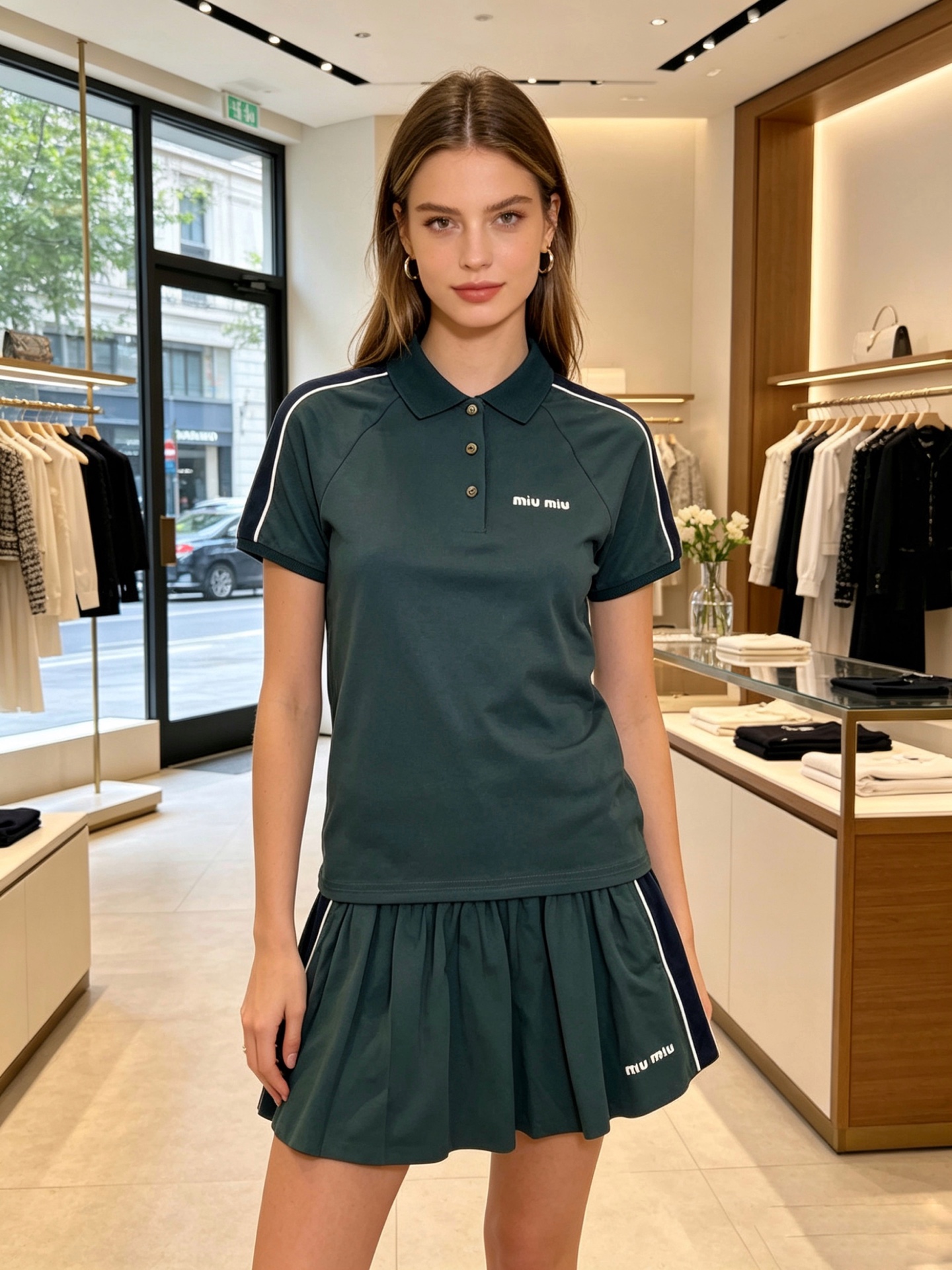 NO:868822,Short sleeves, skirts. Miumiu is a high-end brand of new and popular women's casual skirt suits. Unique design. Custom-made fabrics at the counter. Highly breathable and comfortable, with impeccable details. The brand element design concept reflects high quality. It feels delicate and soft!  It presents a casual cut and the upper body shape is awesome!  Size XS.S.M,,miumiu,skirts,T-shirt,19860909短袖、裙子.Miumiu谬谬砸锅卖铁都要上的新款新款女装休闲裙子套装高端品牌 独特设计 专柜定制面料 透气舒适度高,细节无可挑剔,品牌元素设计理念,体现高品质.手感细腻柔软！呈现休闲裁剪,上身版型超赞！码数XS.S.M,,miumiu,skirts,T-shirt,,Men's clothing