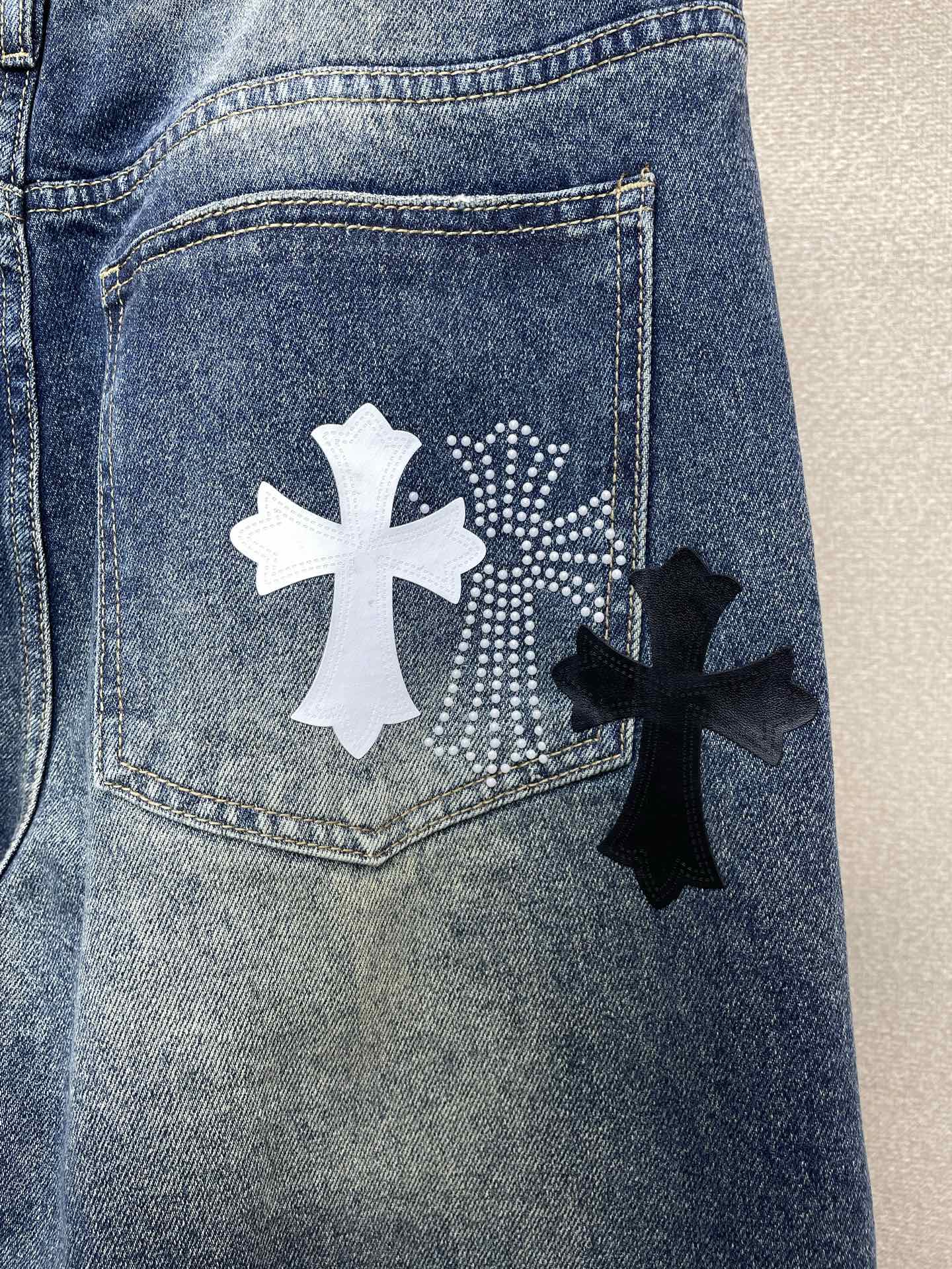 。Chrome hearts克罗心💥砸锅卖铁都要上的新款新款 休闲牛仔裤👖高端版本！专柜定制面料 透气舒