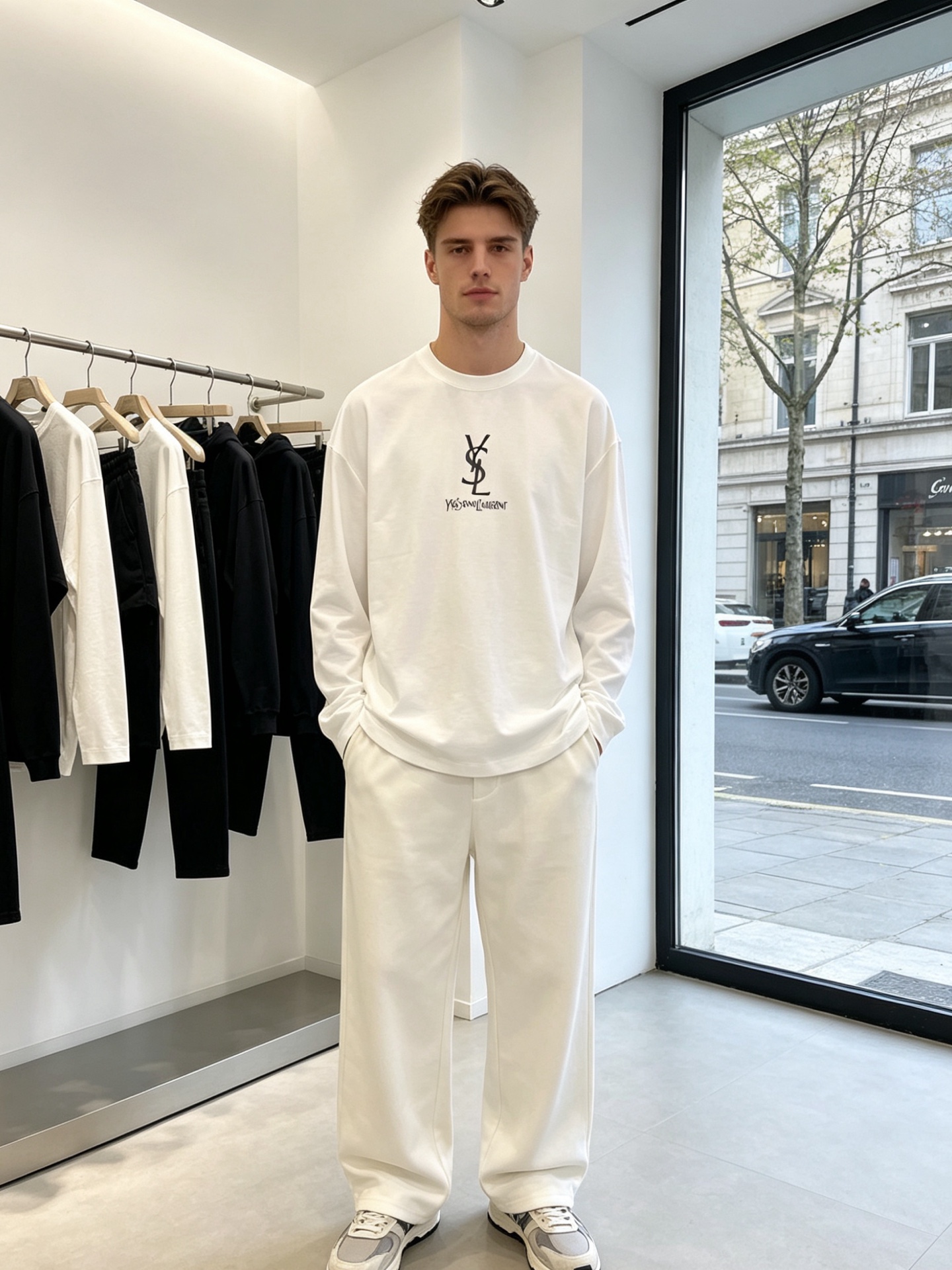NO:916716,.SAINT LAURENT is a must-have new style original men's casual long sleeve. High-end customization. High-end version. Fashionable and versatile imported fabric. Super soft and delicate feel. Skin-friendly and comfortable to wear. High-end boutique. The upper body is exquisitely made by the factory. A must-have item for men. Three complete standards. Size M-6XL, saint laurent, saint laurent,19860909.SAINT LAURENT圣罗兰砸锅卖铁都要上的新款新款原单男士休闲长袖 高端定制 高端版本 时尚百搭爆款进口面料 手感超柔软细腻 穿着亲肤舒适 高端精品 代工厂精细做上身非常赞 男士必备单品 三标齐全 码数M-6XL,,saint laurent,saint laurent,,Men's clothing
