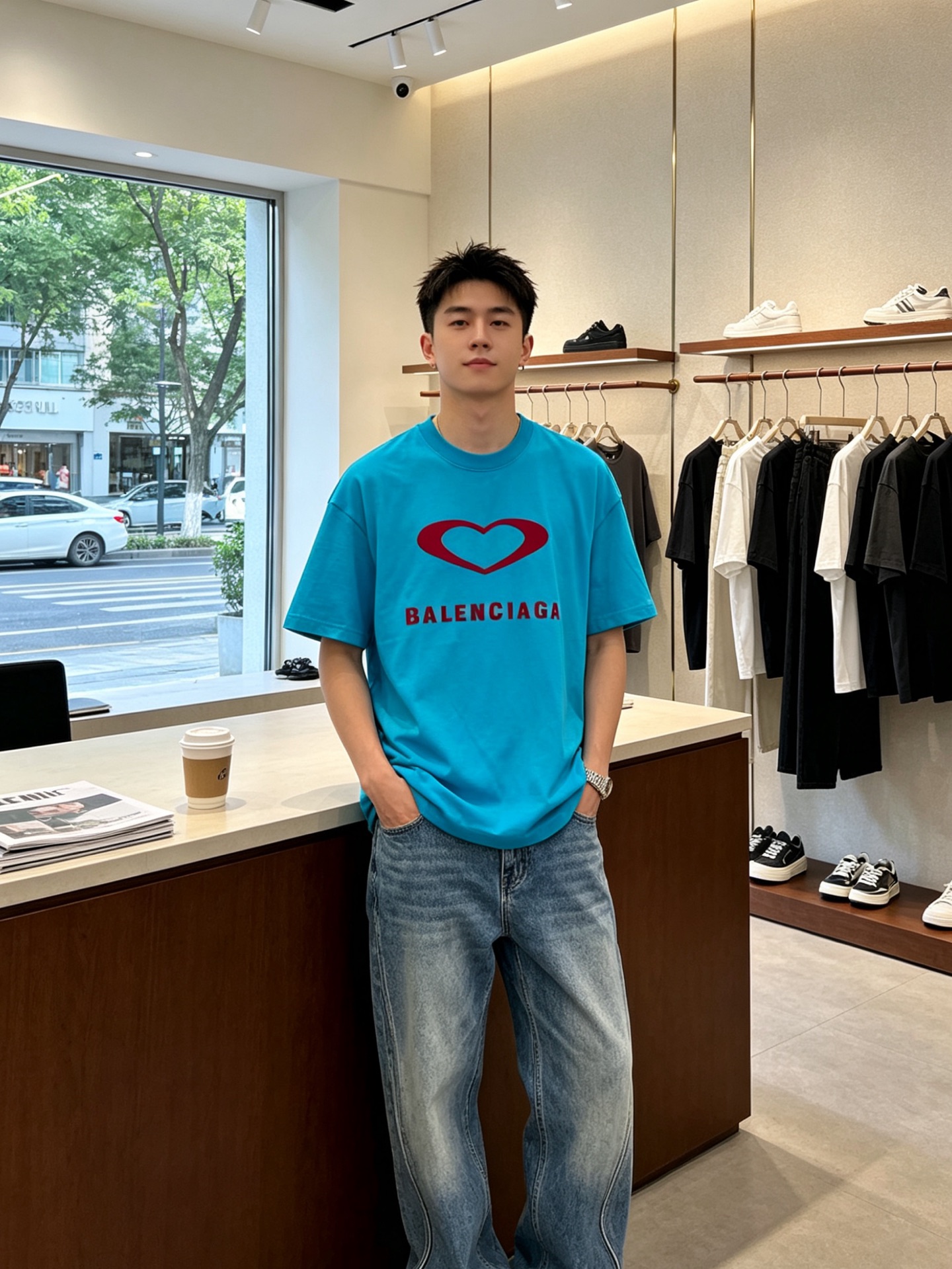 NO:856773,.Balenciaga exclusively supplies new original men's casual short sleeves. High-end customization. High-end version. Fashionable and versatile imported fabrics. Super soft and delicate feel. Skin-friendly and comfortable to wear. High-end boutique. The upper body is exquisitely made by the factory. A must-have item for men. Three complete standards. Size M-3XL,,balenciaga,balenciaga,T-shirt,19860909.Balenciaga巴黎世家独家专供新款原单男士休闲短袖 高端定制 高端版本 时尚百搭爆款进口面料 手感超柔软细腻 穿着亲肤舒适 高端精品 代工厂精细做上身非常赞 男士必备单品 三标齐全 码数M-3XL,,balenciaga,balenciaga,T-shirt,,Men's clothing