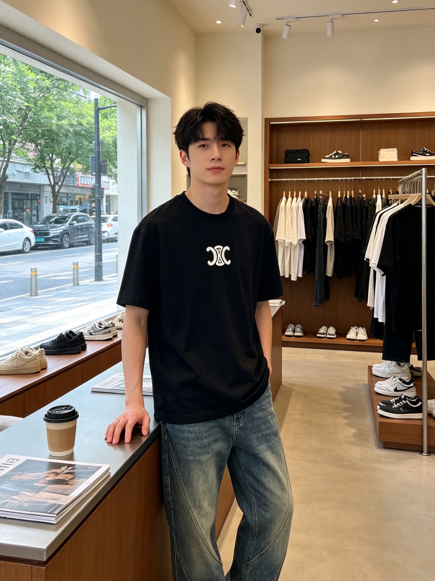 。CELINE赛琳💥独家专供新款原单男士休闲短袖 高端定制 高端版本 时尚百搭爆款⚠️⚠️✨✨进口面料 