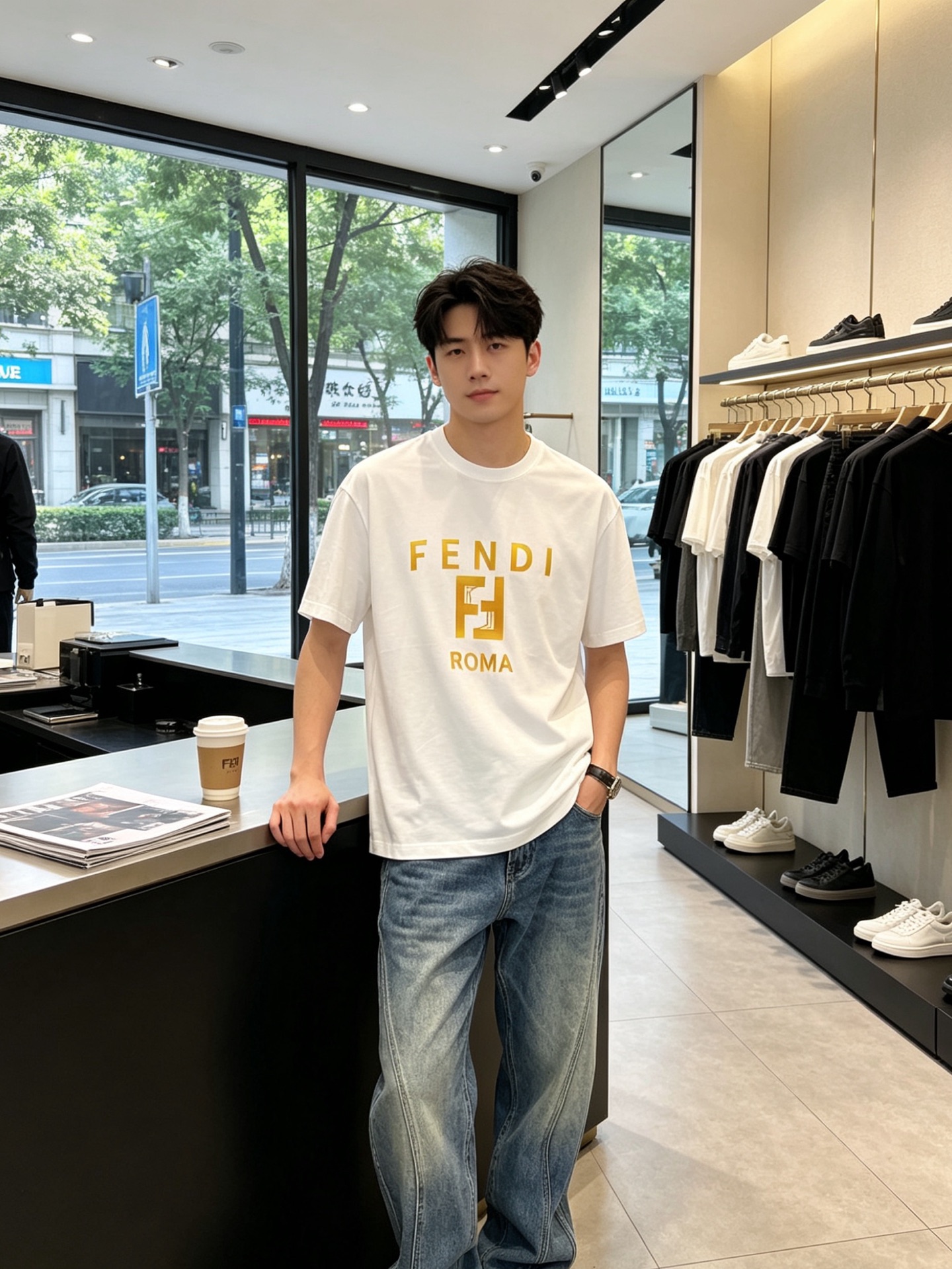 。FENDI芬迪💥独家专供新款原单男士休闲短袖 高端定制 高端版本 时尚百搭爆款⚠️⚠️✨✨进口面料 手