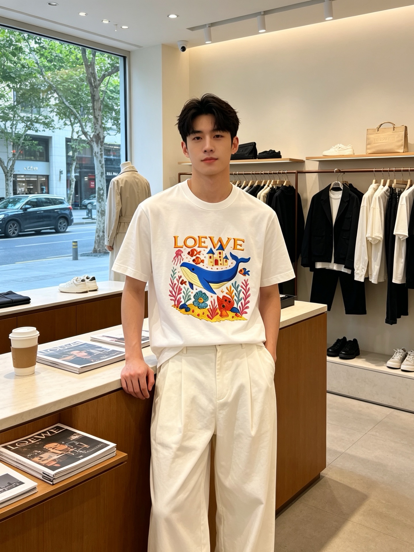 NO:875681,.LOEWE exclusively supplies new original men's casual short-sleeves. High-end customization. High-end version. Fashionable and versatile imported fabrics. Super soft and delicate feel. Skin-friendly and comfortable to wear. High-end boutique. The upper body is exquisitely made by the factory. Men's must-have items. Three standards are complete. Size M-3XL,,loewe,loewe,T-shirt,19860909.LOEWE罗意威独家专供新款原单男士休闲短袖 高端定制 高端版本 时尚百搭爆款进口面料 手感超柔软细腻 穿着亲肤舒适 高端精品 代工厂精细做上身非常赞 男士必备单品 三标齐全 码数M-3XL,,loewe,loewe,T-shirt,,Men's clothing