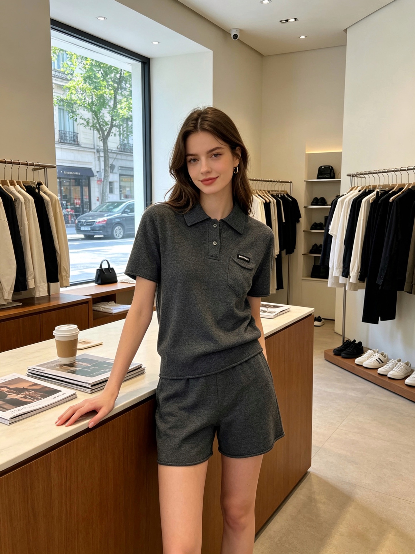 Miumiu谬谬👚女款圆领短袖👚砸锅卖铁都要上的新款新款原单女士休闲针织短袖 高端定制 高端版本 时尚百