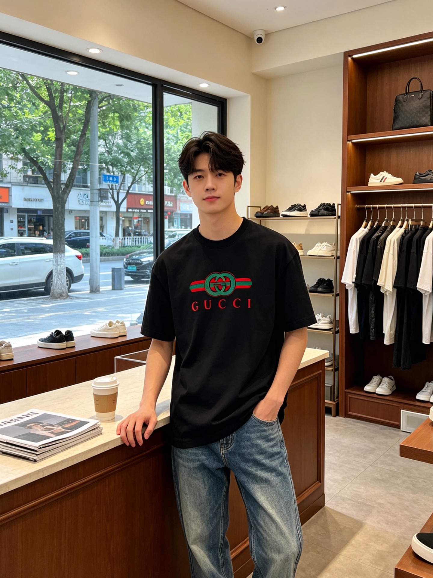 Gucci古驰💥砸锅卖铁都要上的新款新款原单男士休闲短袖 高端定制 高端版本 时尚百搭爆款⚠️⚠️✨✨进
