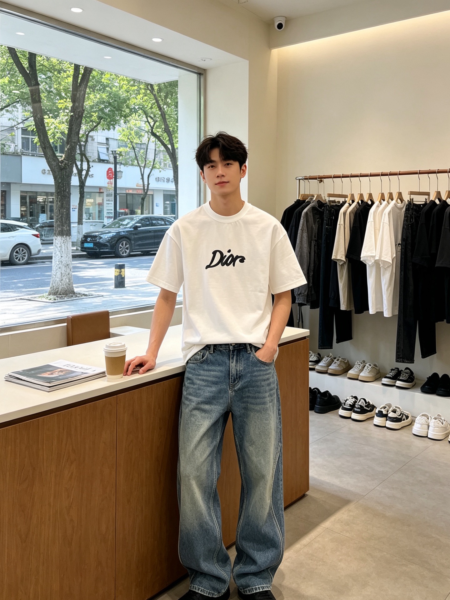 Dior迪奥💥砸锅卖铁都要上的新款新款原单男士休闲短袖 高端定制 高端版本 时尚百搭爆款⚠️⚠️✨✨进口