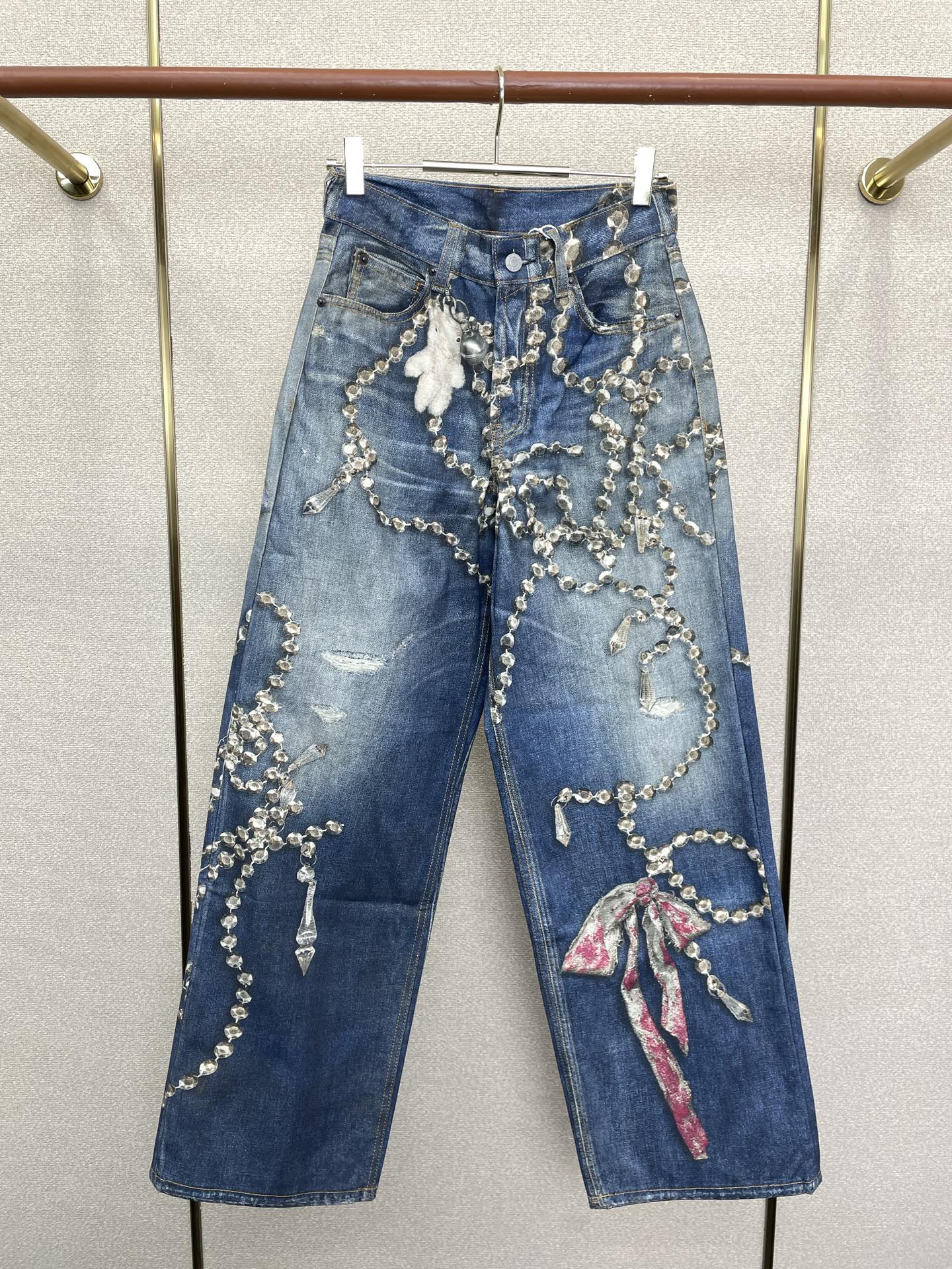 Acne Studios👚砸锅卖铁都要上的新款👚新款女装休闲牛仔阔腿裤 高端版本！独特设计 专柜定制面料