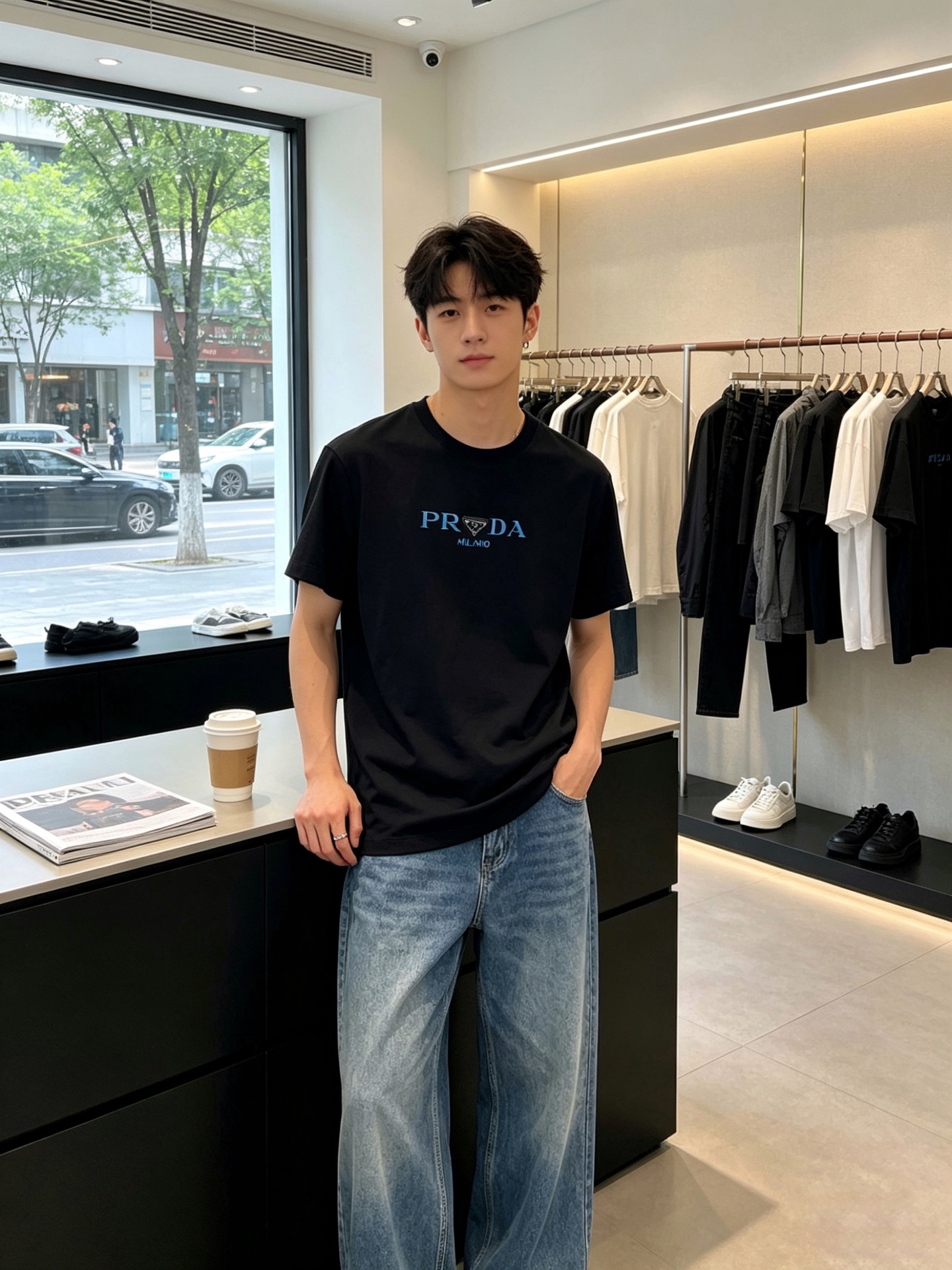 Prada普拉达💥砸锅卖铁都要上的新款新款原单男士休闲短袖 高端定制 高端版本 时尚百搭爆款⚠️⚠️✨✨