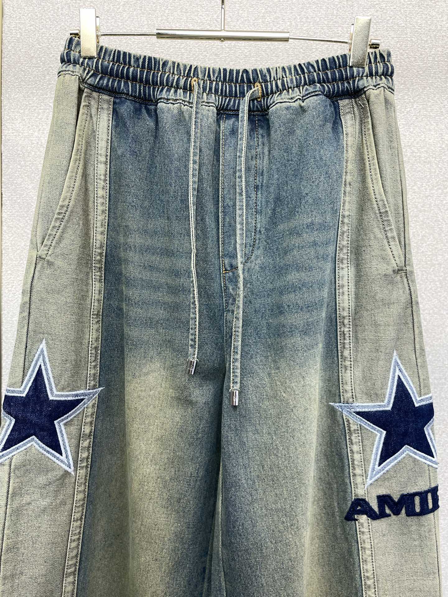 AMIRI💥砸锅卖铁都要上的新款新款原单男士休闲抽绳牛仔裤👖高端定制 高端版本 时尚百搭爆款⚠️⚠️✨✨