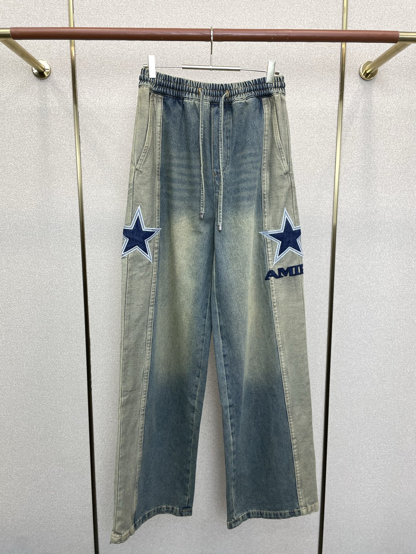 AMIRI💥砸锅卖铁都要上的新款新款原单男士休闲抽绳牛仔裤👖高端定制 高端版本 时尚百搭爆款⚠️⚠️✨✨
