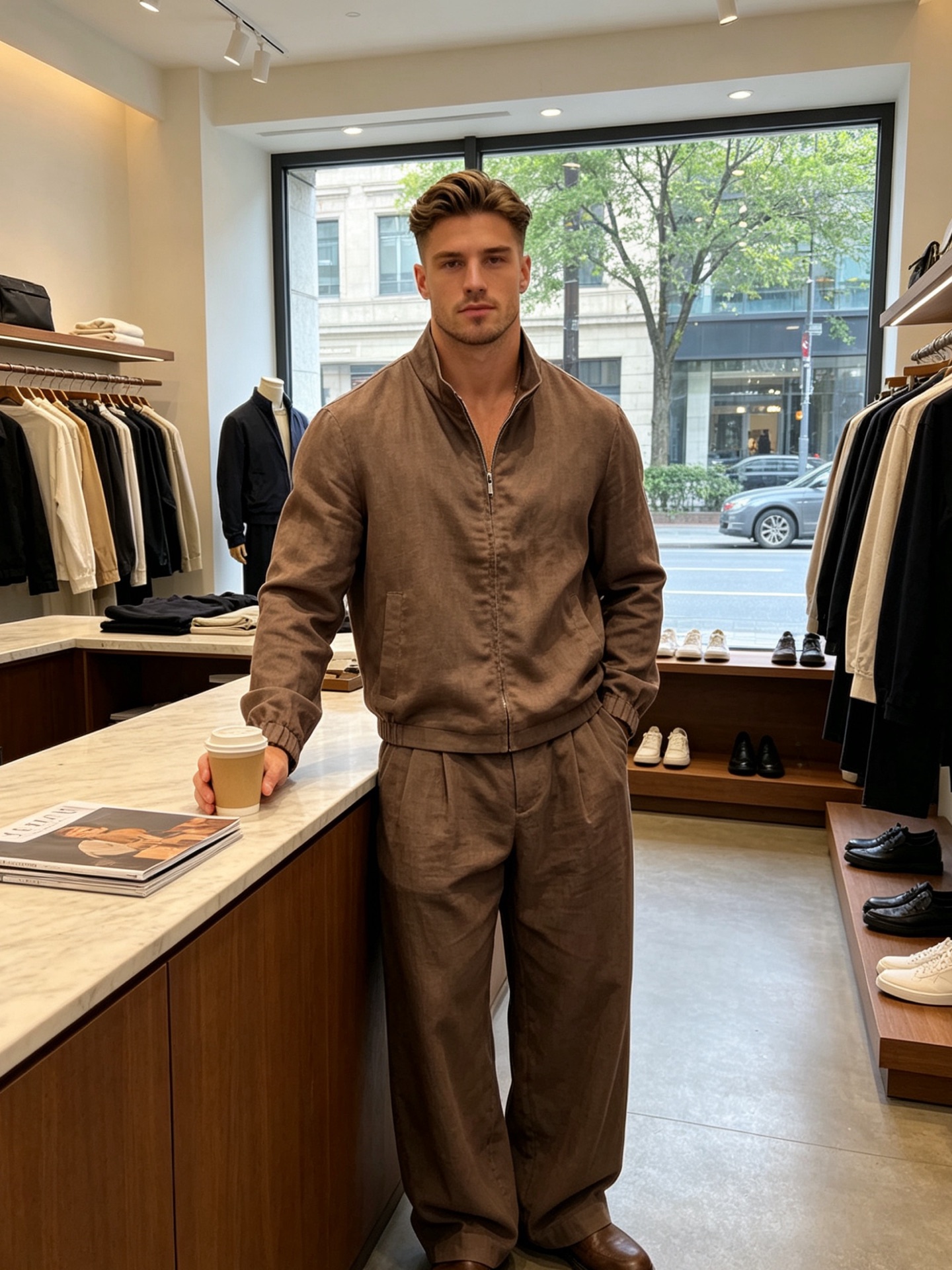 。Loro Piana-Loro Piana诺悠翩雅💥砸锅卖铁都要上的新款最新时尚立领亚麻夹克。经典设计