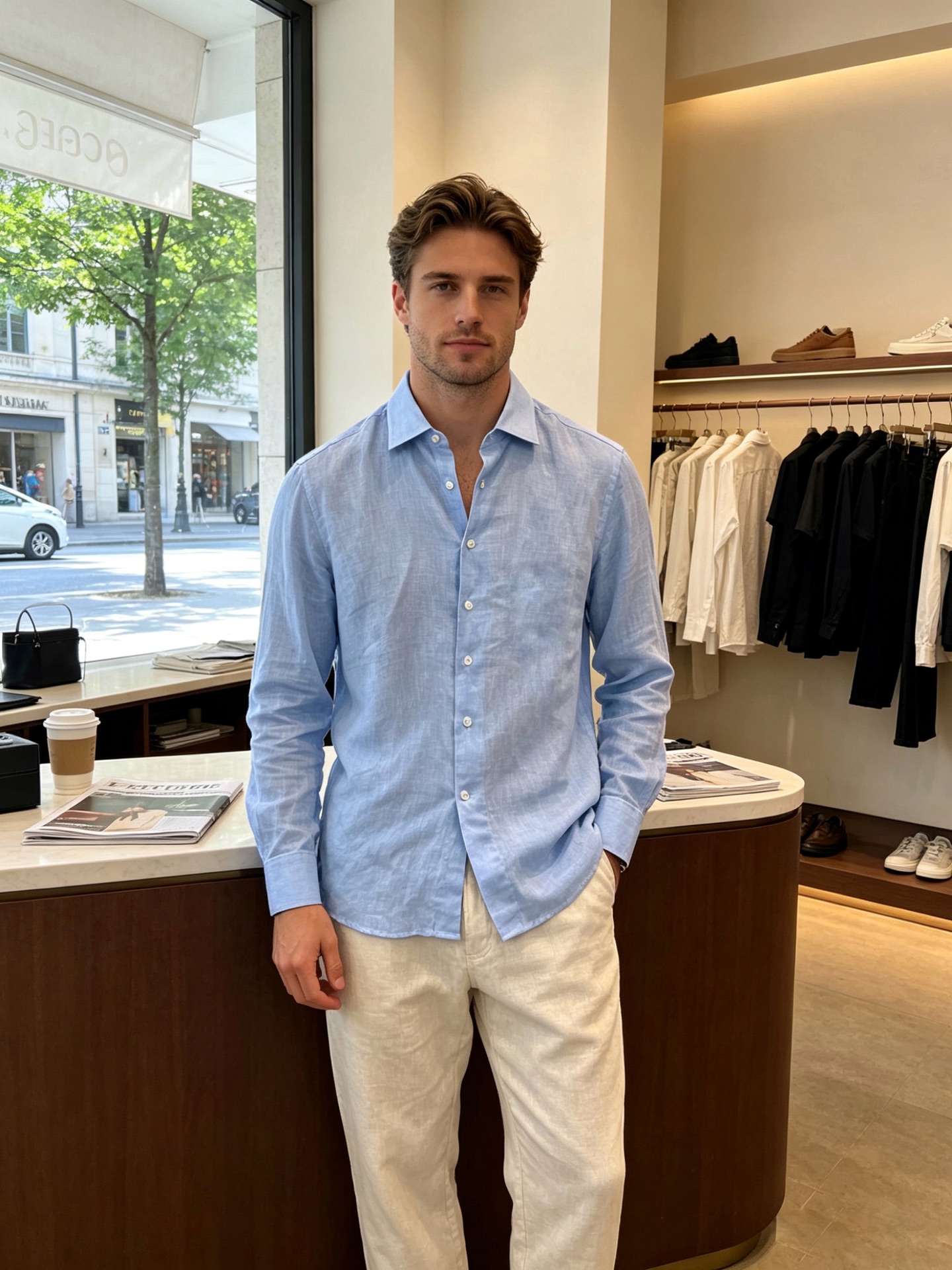 。Loro Piana-Loro Piana诺悠翩雅💥砸锅卖铁都要上的新款新款原单男士休闲长袖亚麻衬衫 