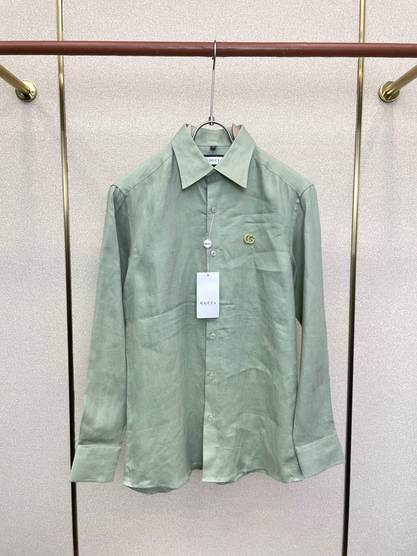 。Gucci古驰💥砸锅卖铁都要上的新款新款原单男士休闲长袖亚麻衬衫 高端定制 高端版本 时尚百搭爆款⚠️