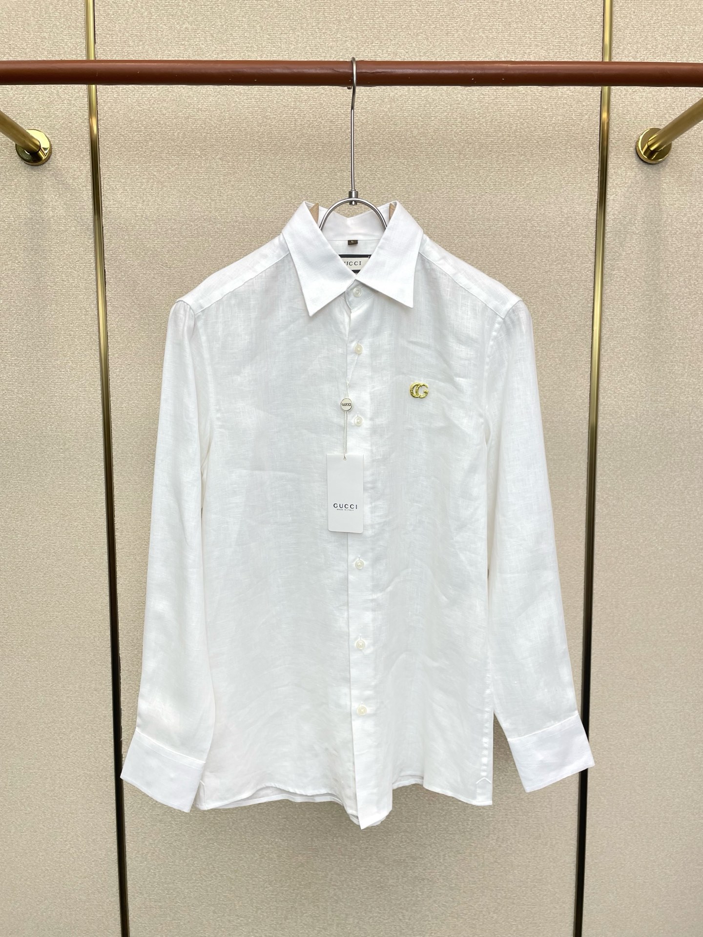 。Gucci古驰💥砸锅卖铁都要上的新款新款原单男士休闲长袖亚麻衬衫 高端定制 高端版本 时尚百搭爆款⚠️