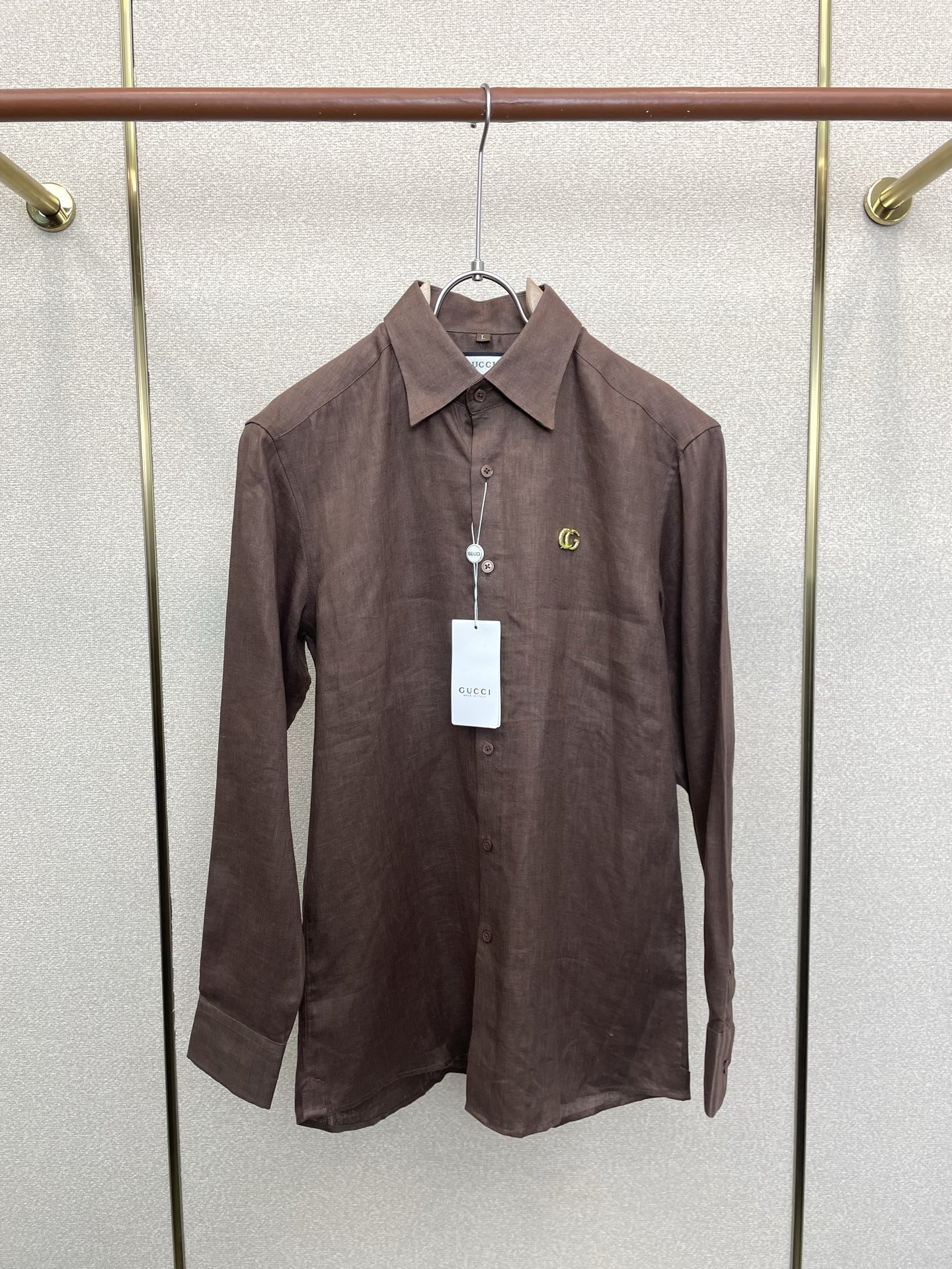 。Gucci古驰💥砸锅卖铁都要上的新款新款原单男士休闲长袖亚麻衬衫 高端定制 高端版本 时尚百搭爆款⚠️