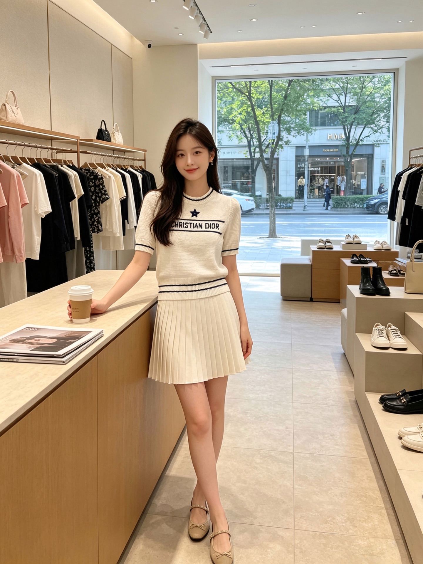 Dior迪奥👚砸锅卖铁都要上的新款👚新款女装休闲针织短袖 高端版本！独特设计 专柜定制面料 透气舒适度高